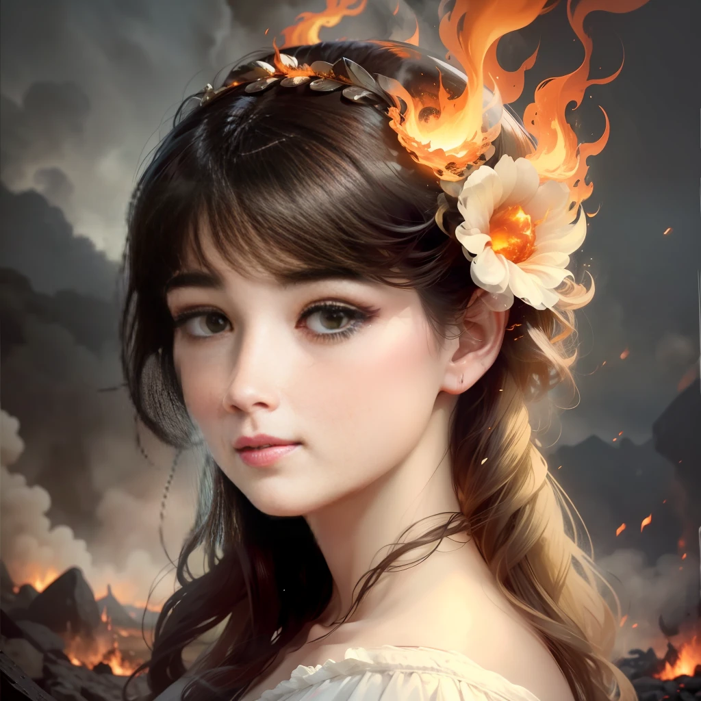 (best quality), A detailed film frame with an atmosphere of fear and horror, Raging fire, smolder, Awesome light, thick smoke, Flaring fire, ominous shadows, Hidden Figures, All this within the framework of a dark and transcendent atmosphere "Ada". --auto