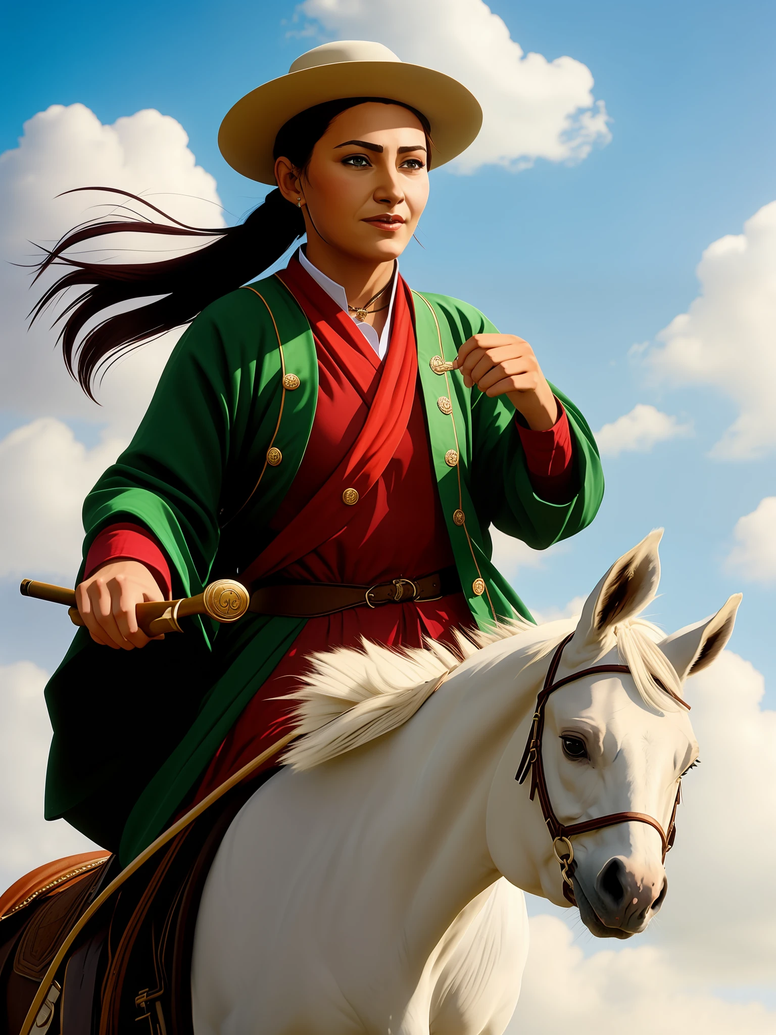 Maiden on horseback