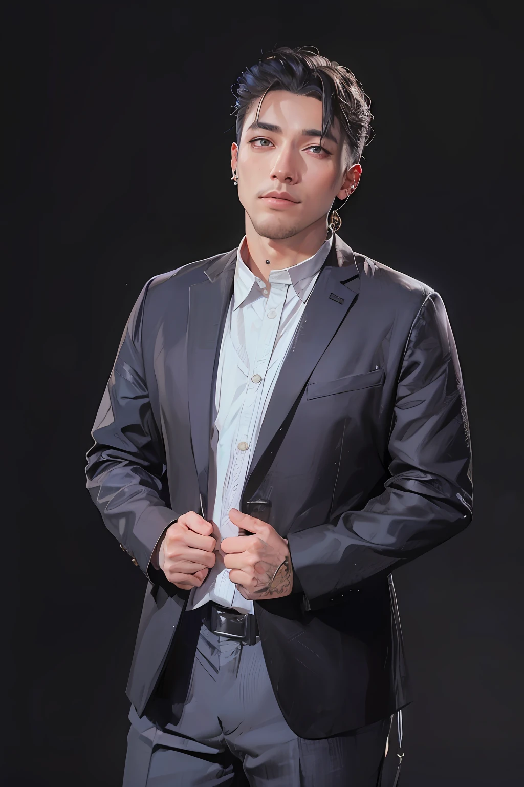 tmasterpiece,Need,full bodyesbian,1boy,By bangs,Black choker,Black tie,brunette color hair,bangle,鎖骨,collared shir,Cowboy photos,Formal shirts,Ear piercing,Eyebrows visible through hair,Gradient hair,grinning smile,gyaru,jewely,looking at viewert,Loose tie,tiese,nipple piercing,tartan,The eye,gyuru,校服,The shirt,ssmile,solo,white shirt,street corner,Skysky,,illustration,(Magazines:1.3),(Cover style:1.3),Fashionab,mtu,vibrancy,Outfit,posing,frontage,Colorful,Dynamic,Background with,element in,self-assured,Expressing the,halter,statement,attachment,A majestic,coil,Runt,Touching pubic area,Scenes,text,Cover of a,boldness,attention-grabbing,titles,Fashionab,typeface,Catchy,titles,more big,smart,modern day,Fashionab,focus-on、Fashionab、