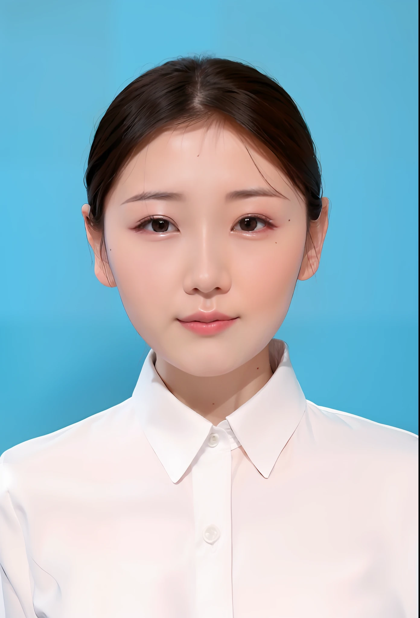 a close up of a woman with a white shirt on posing for a picture, Zhang Pengzhen, xintong chen, xision wu, Li Zixin, wenfei ye, jinyiwei, xiaofan zhang, zhelong xu, mingchen shen, Wang Qichao, xue han, wenjun lin, Lin Qifeng, chengyou liu