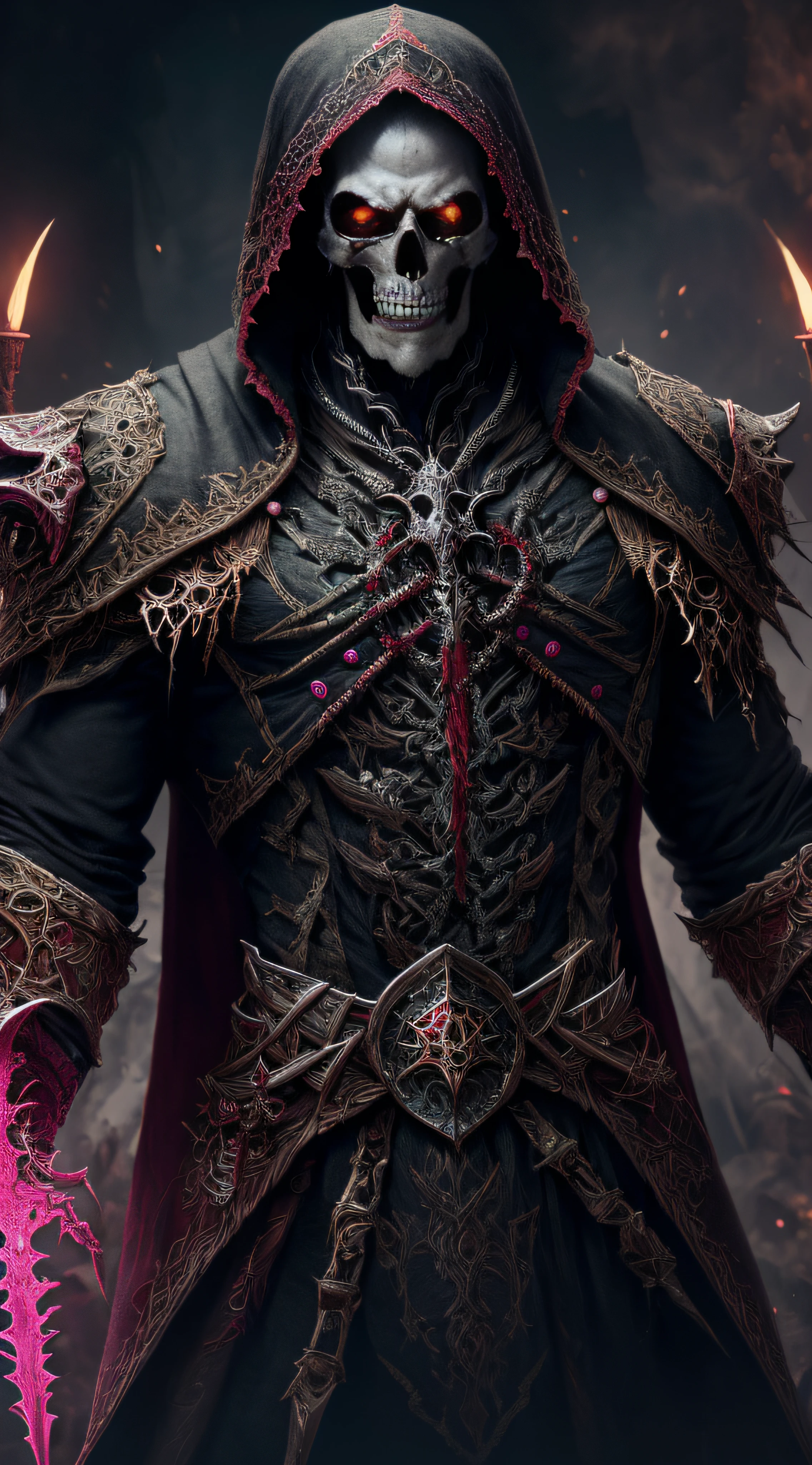 (Extremely detailed 8k wallpaper),a medium shot photo of a fearful necromancer, Intricate, High detail, Dramatic