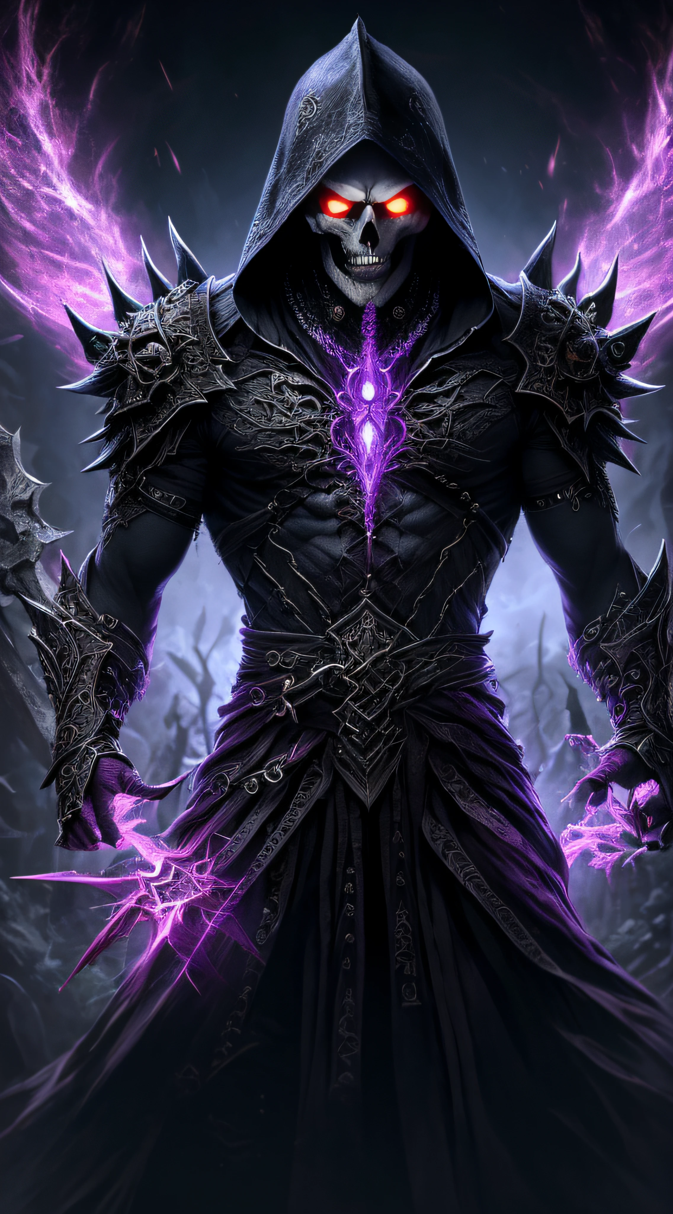 (Extremely detailed 8k wallpaper),a medium shot photo of a fearful necromancer, Intricate, High detail, Dramatic