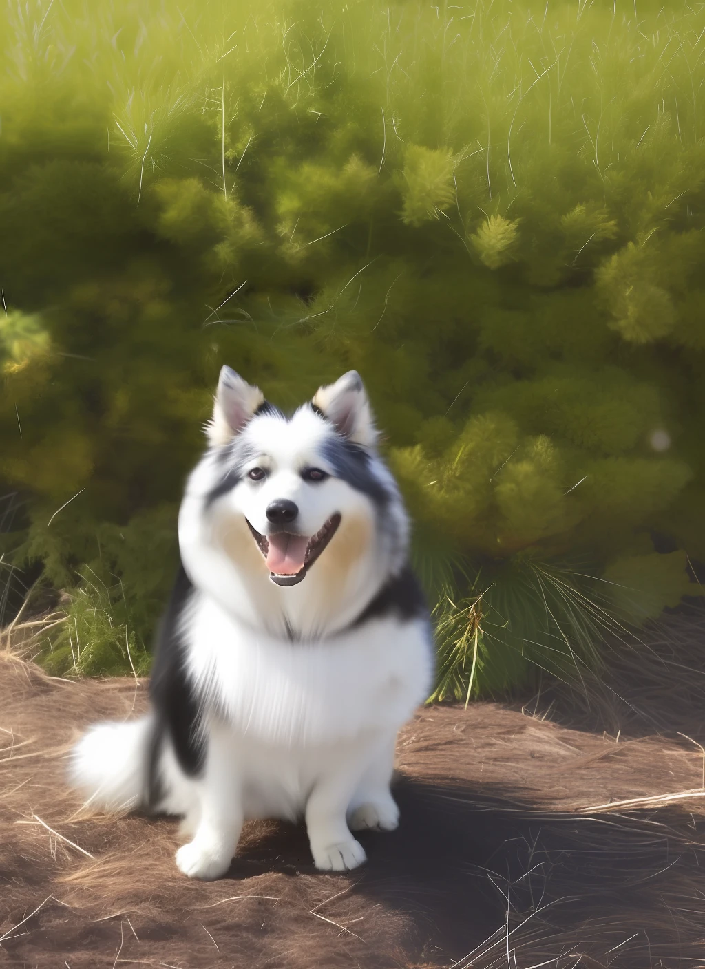 Alaskan dog in flag