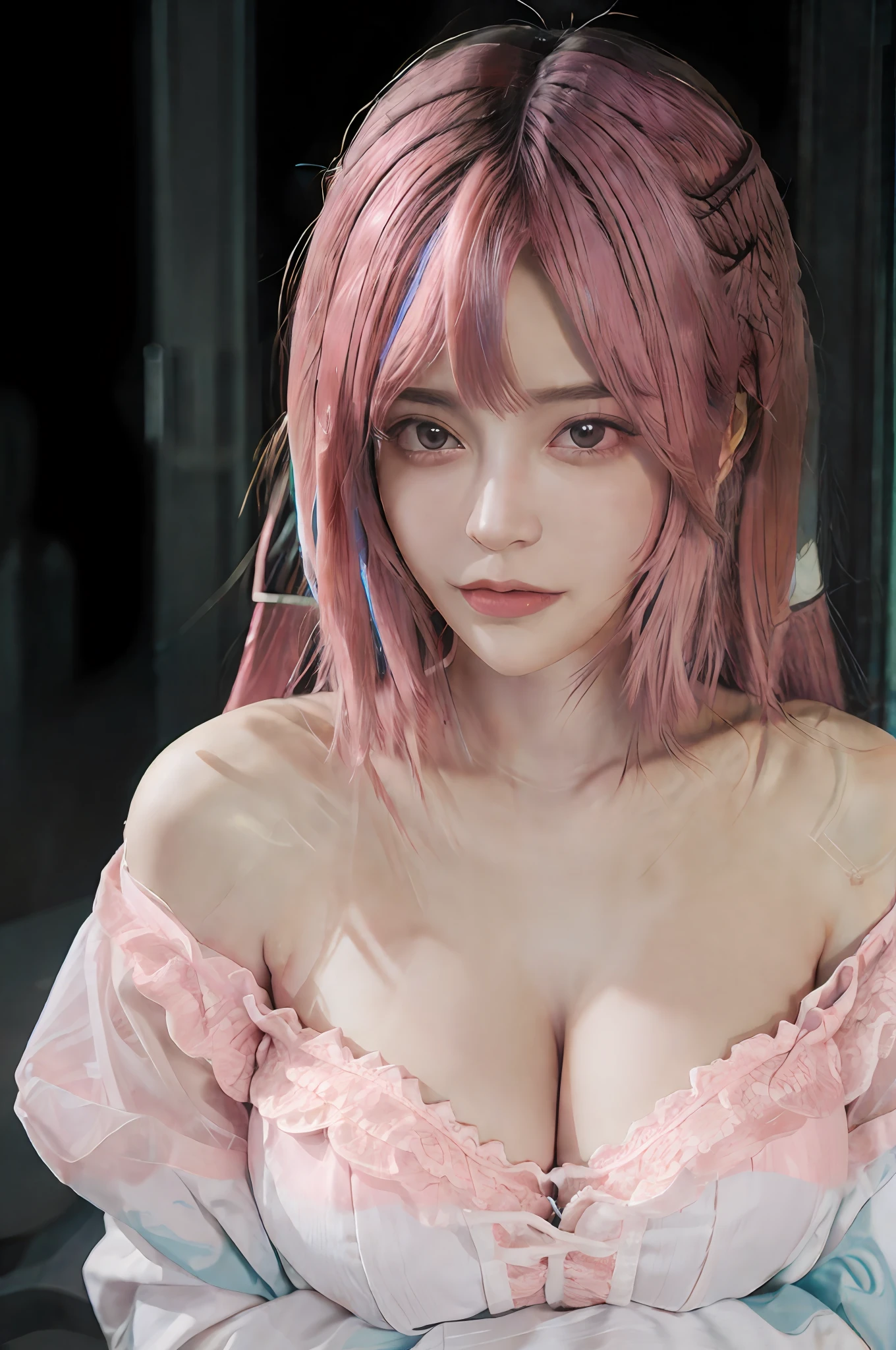 Big breast, soft breast.