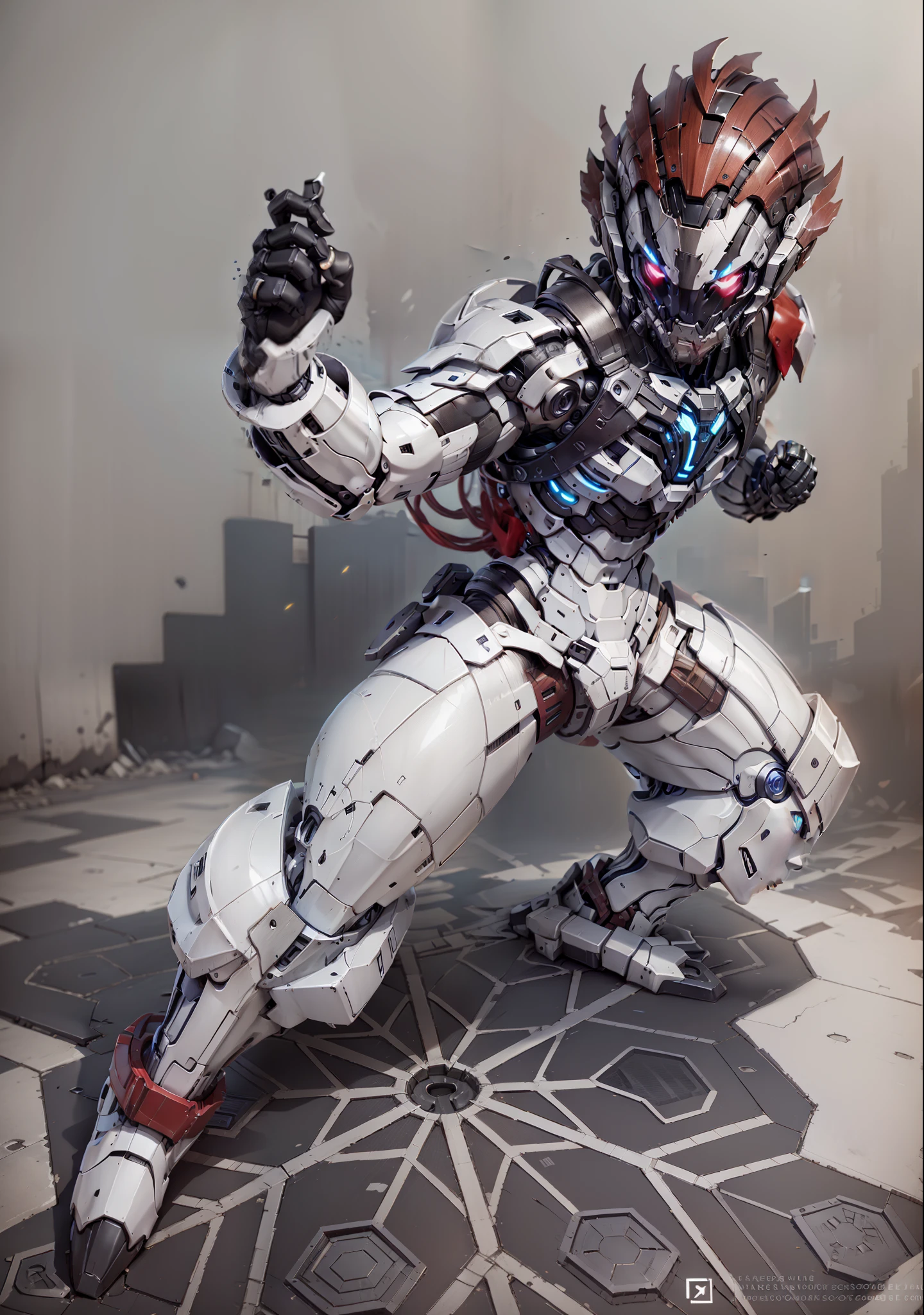 best qualtiy, 4k wallpapers, tmasterpiece, Extremely detailed Cg Unity 8K wallpaper, Extremely detailed eyes, photorealestic,Machinary,mechs,Technologie,musculous,glowing light eyes,Burly body,style of photography,Real background(Metallic texture 1.8)(Excess detail 2)(High resolution1.6)(4K clarity1.9)(Carbon fiber 1.5)(Metal reflection 1.5),Carbon fiber all over the body