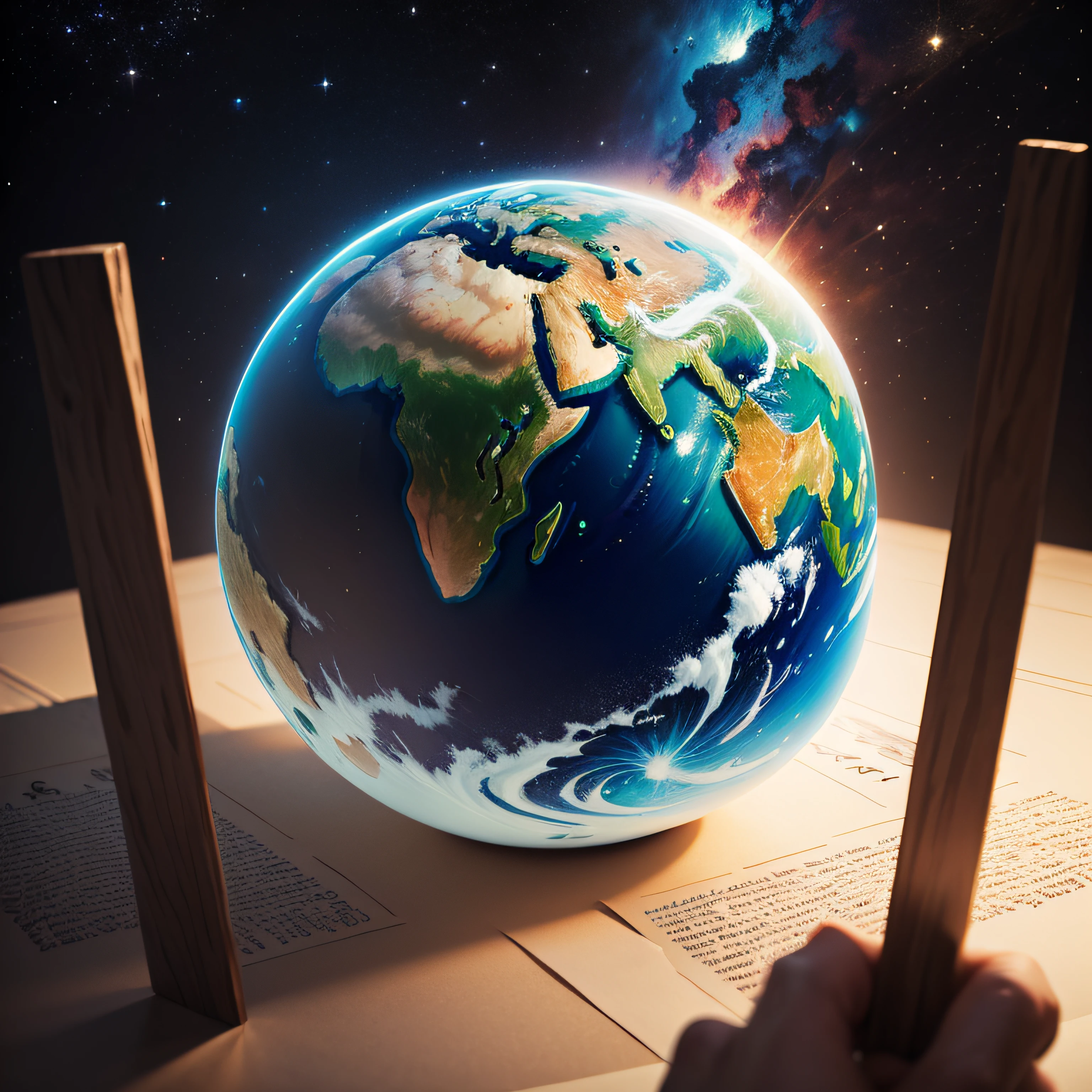 (((Masterpiece))), best quality, illustration, earth, water, fire, wind, space, paper_cut, --auto