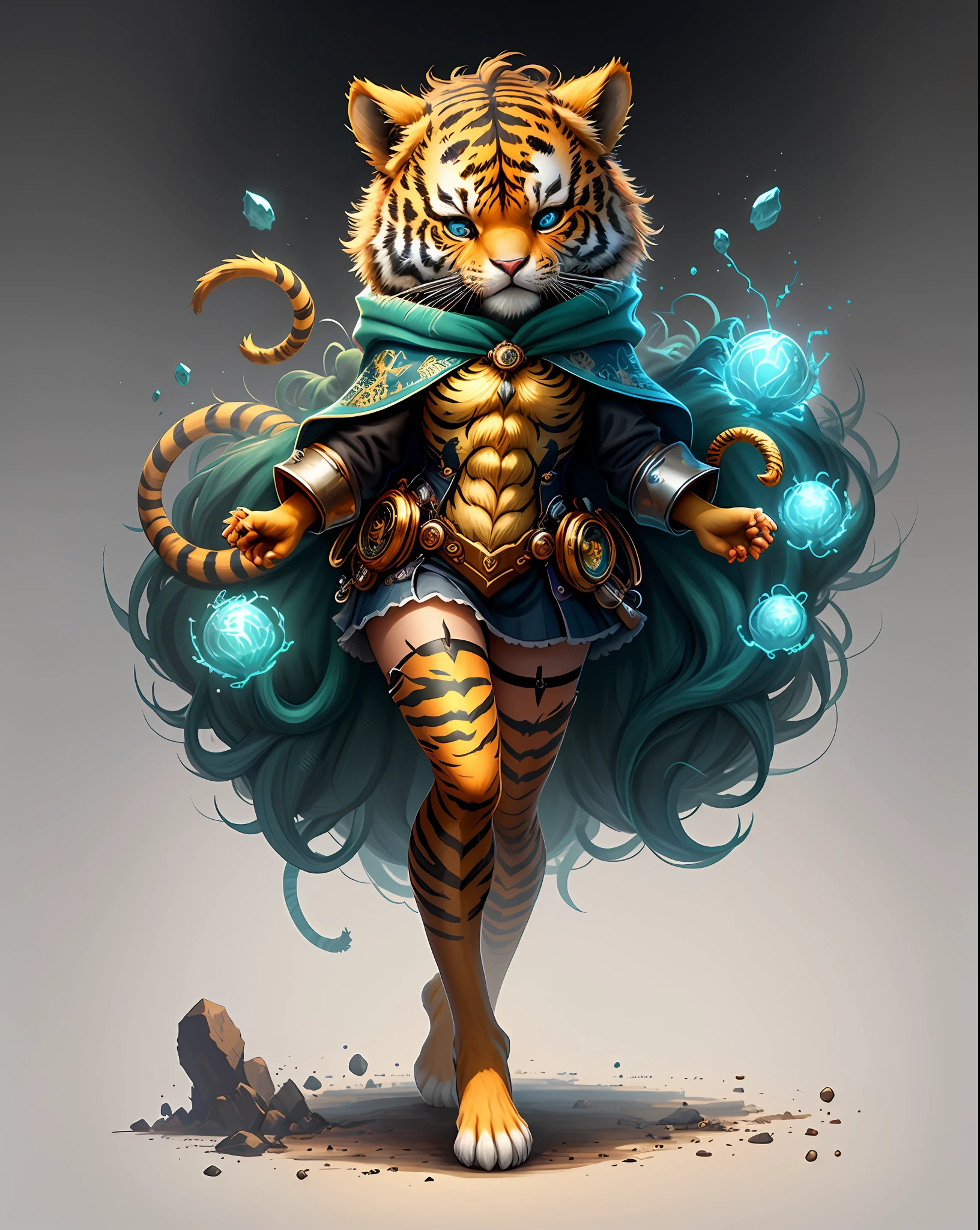 "Create masterpieces of cute creatures with inspired ultra-detailed concept art. Unleash your inner Cu73Cre4ture programmer with the power of steady diffusion and bring your imagination to life! ", (zodiac tiger), high detail, 8k