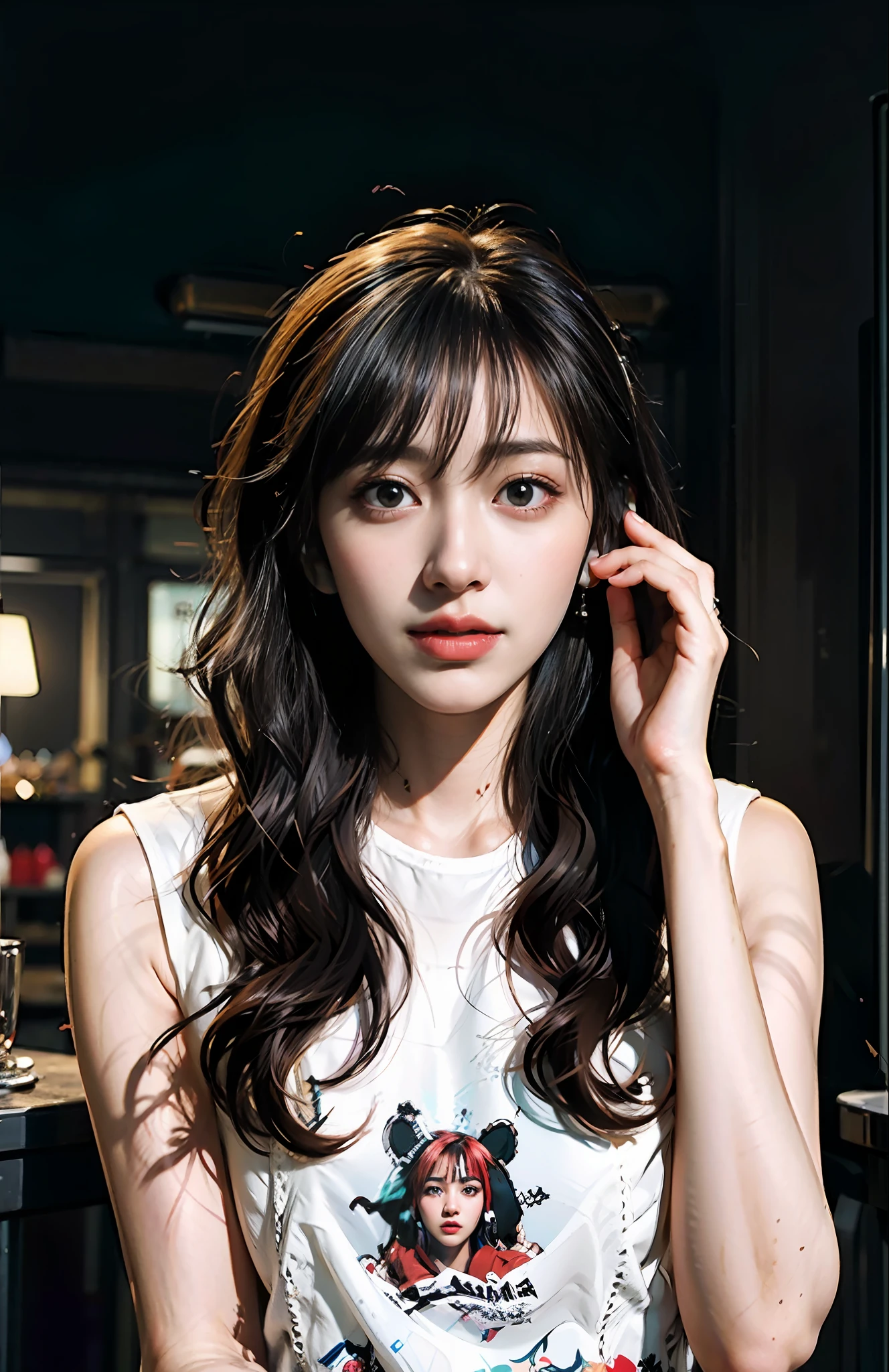 best qualtiy,realisticlying,realisticlying,award-winning illustrations,(Complicated details:1.2),(exquisite detailing),(Complicated details),(cinematric light,Best quality backlight),清晰的线条,tack sharp focus,offcial art,Unity 8k壁纸,absurderes,Incredibly Ridiculous res,hugefilesize,Supergianthugebreasts(in_main_street:1.21),cinmatic lighting,(neonlight),Fantasyart,RTX,((award-winning studio close-up photo of a triangle)),1boys,A half body,(full tattoo),(Keep one's mouth shut),little breast,((cyberpunk city street,Battle Maiden,katana swords,machine arm)),(Cyberpunk blouse,jaqueta de couro,Martin boots),(headphones_around_neck),(headphones_around_hair)