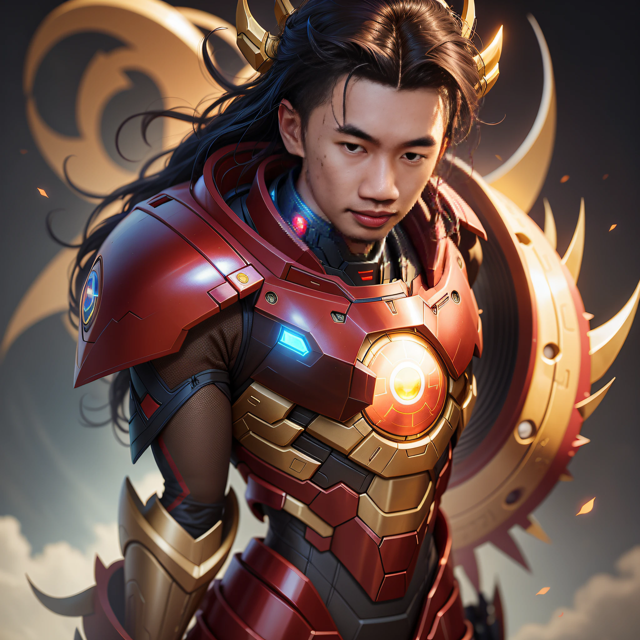Avengers War Machine,Glowing armor and glowing eyes, inspired by Li Kan, Extremely detailed Artgerm, Inspired by Huang Shen, author:ruanjia、stanely artgerm, Artgerm and Atey Ghailan, author:Oliver Sheen, Artgerm JSC, Artgerm and Ruan Jia, bian lian, IG model | Art germ --auto