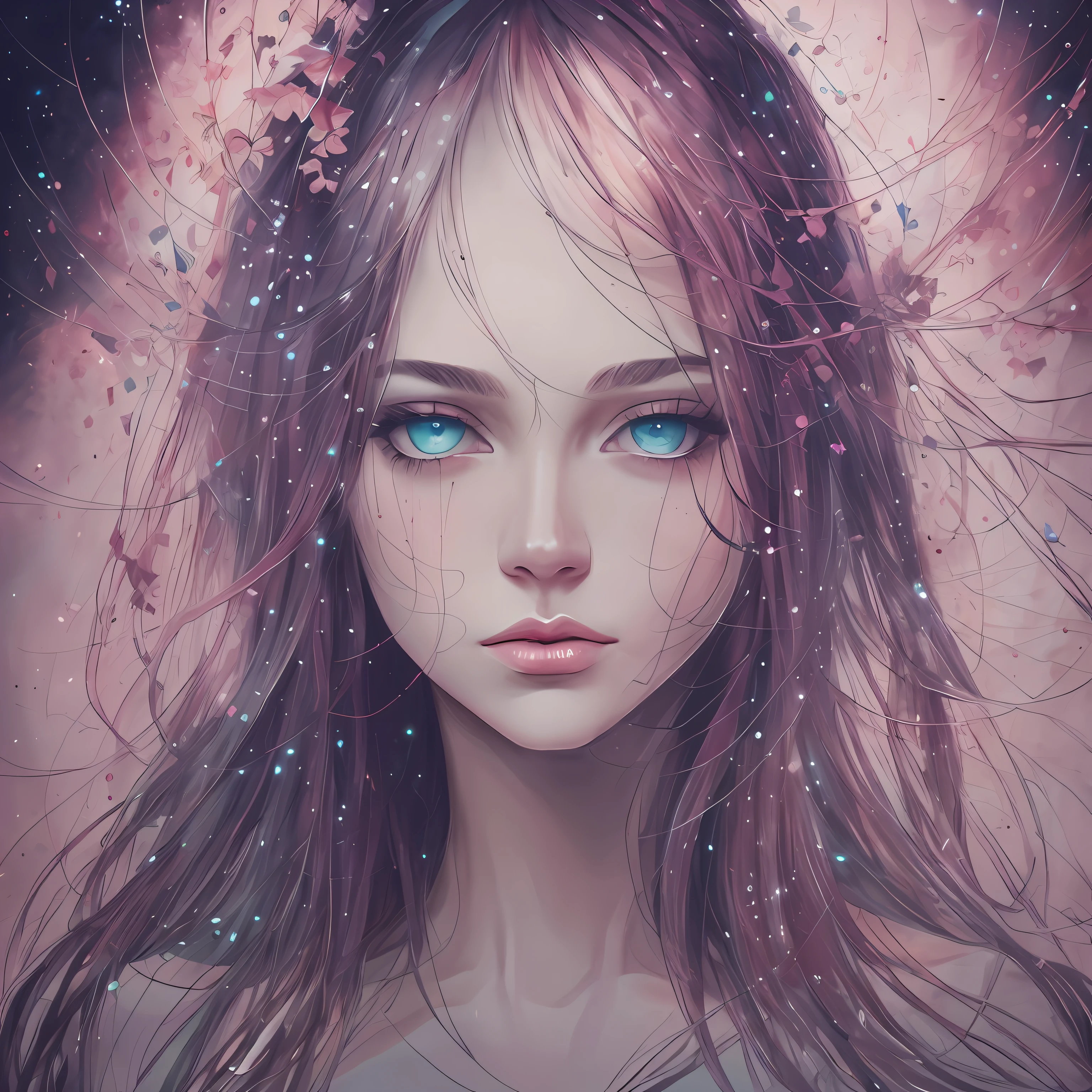 Agnes Cecile's woman,Luminous design,pastelcolor,Ink drops,Autumn lights,hyper HD,best qualtiy,Lots of detail,hentail realism