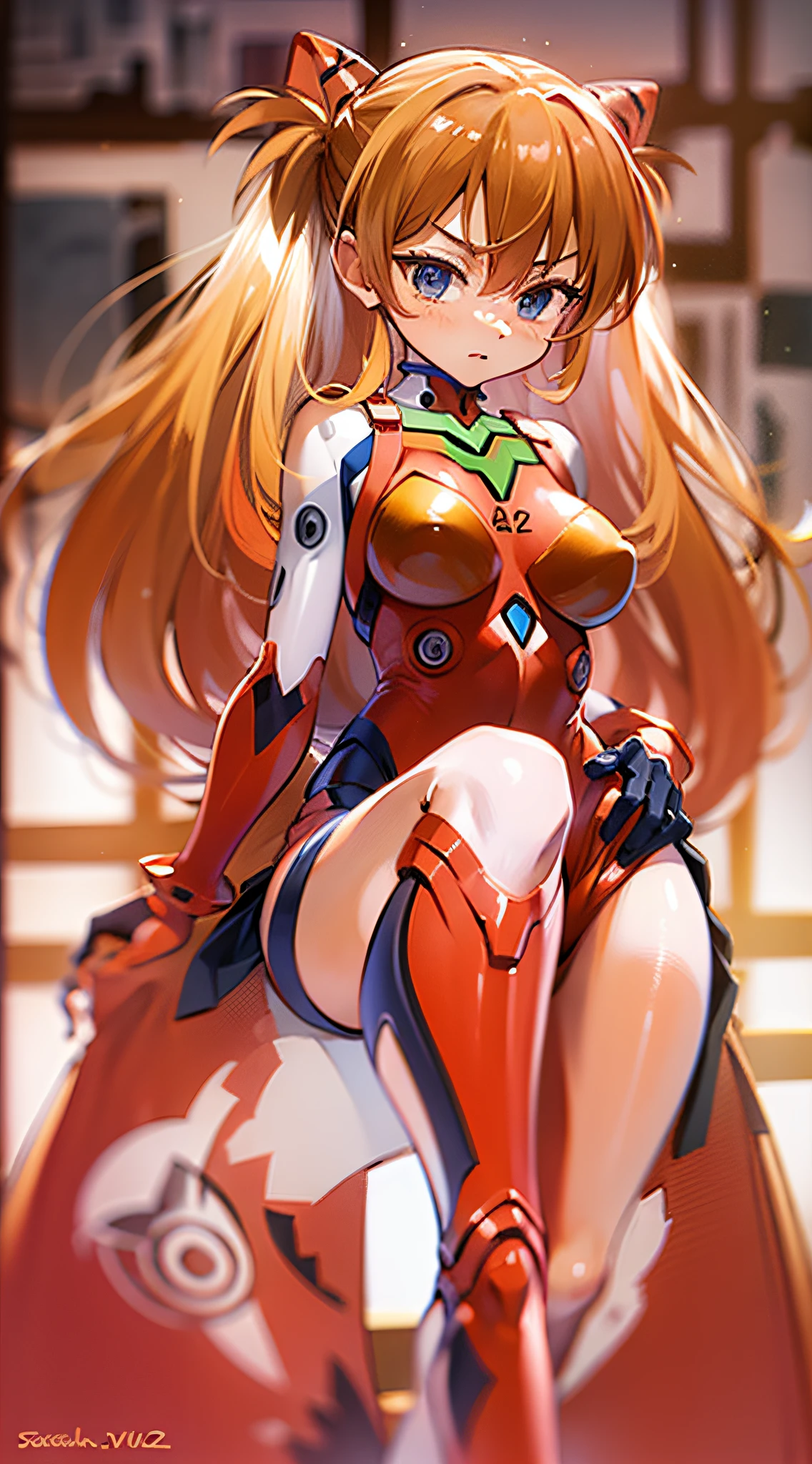 Masterpiece, fairy tail, neko girl, best quality, plugsuit, metaverse, nice hands and fingers, beautiful legs and feet, perfect anatomy, asuka langley soryu, evangelion, memerizing