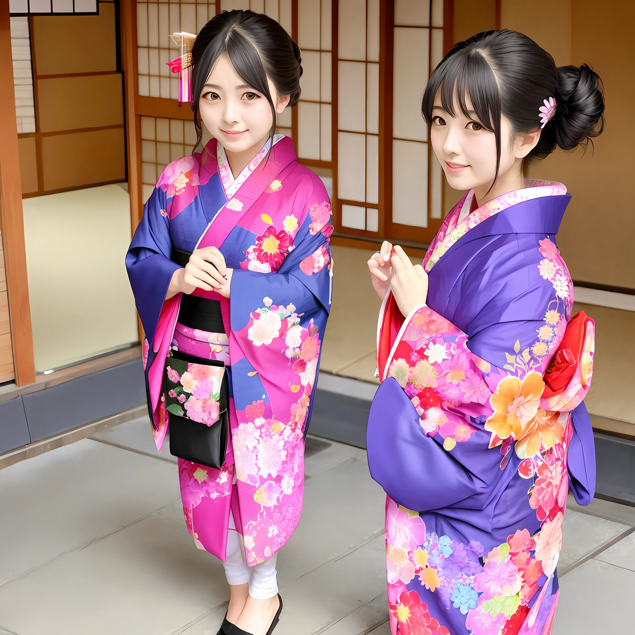 Beautiful woman in Japanese kimono