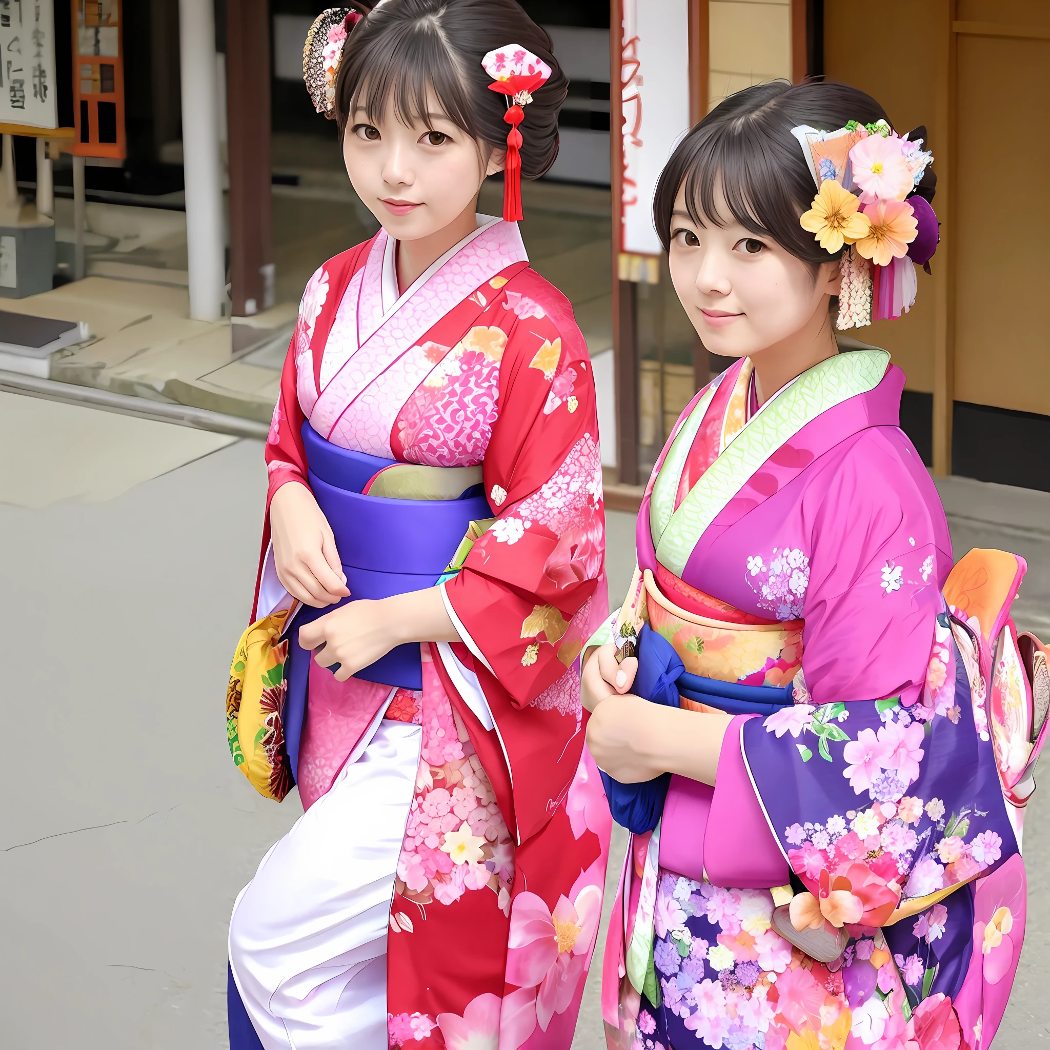 Beautiful woman in Japanese kimono