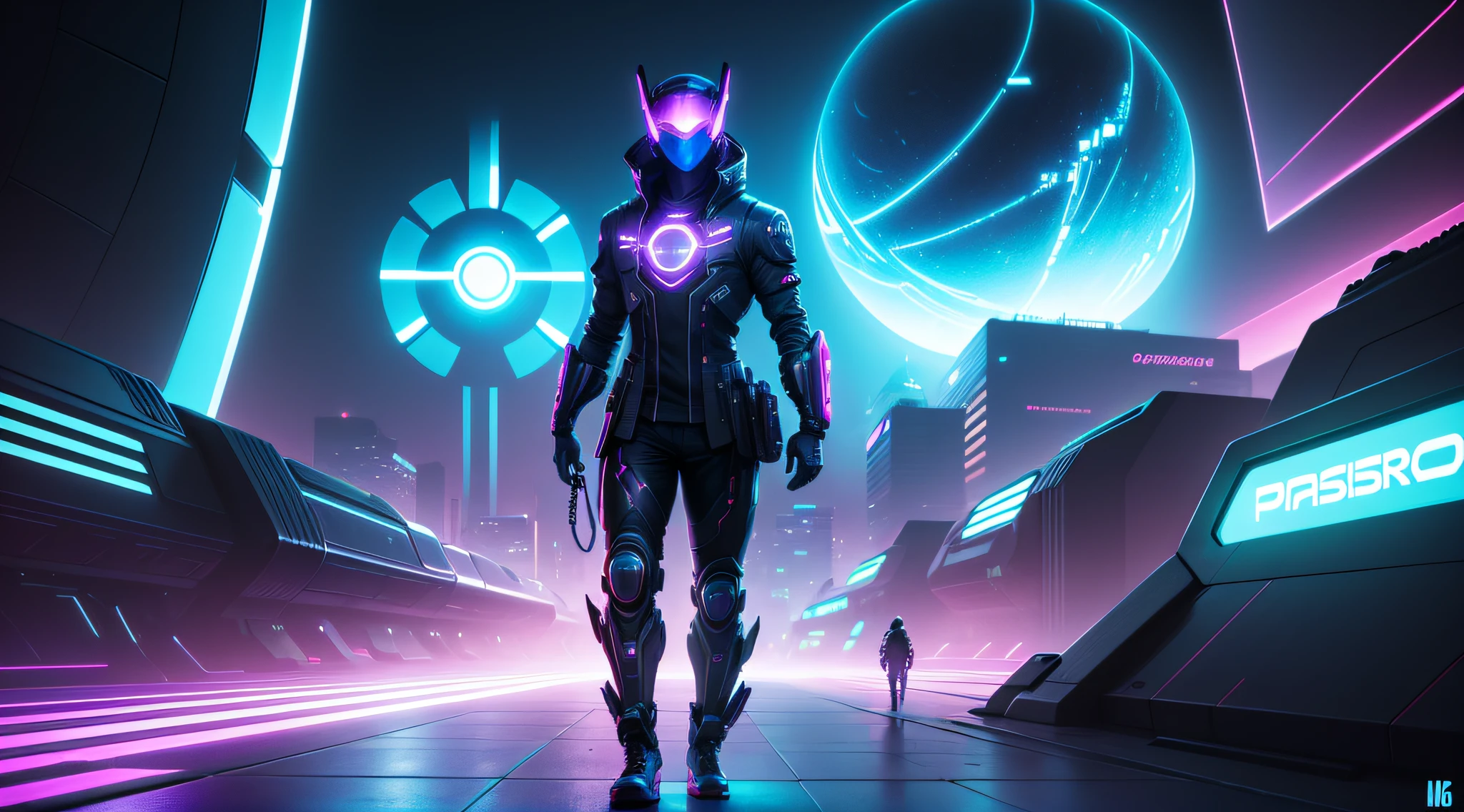 cyber punk perssonage, Masterpiece, Best quality, neonlight,epcot, 8K, iintricate --auto