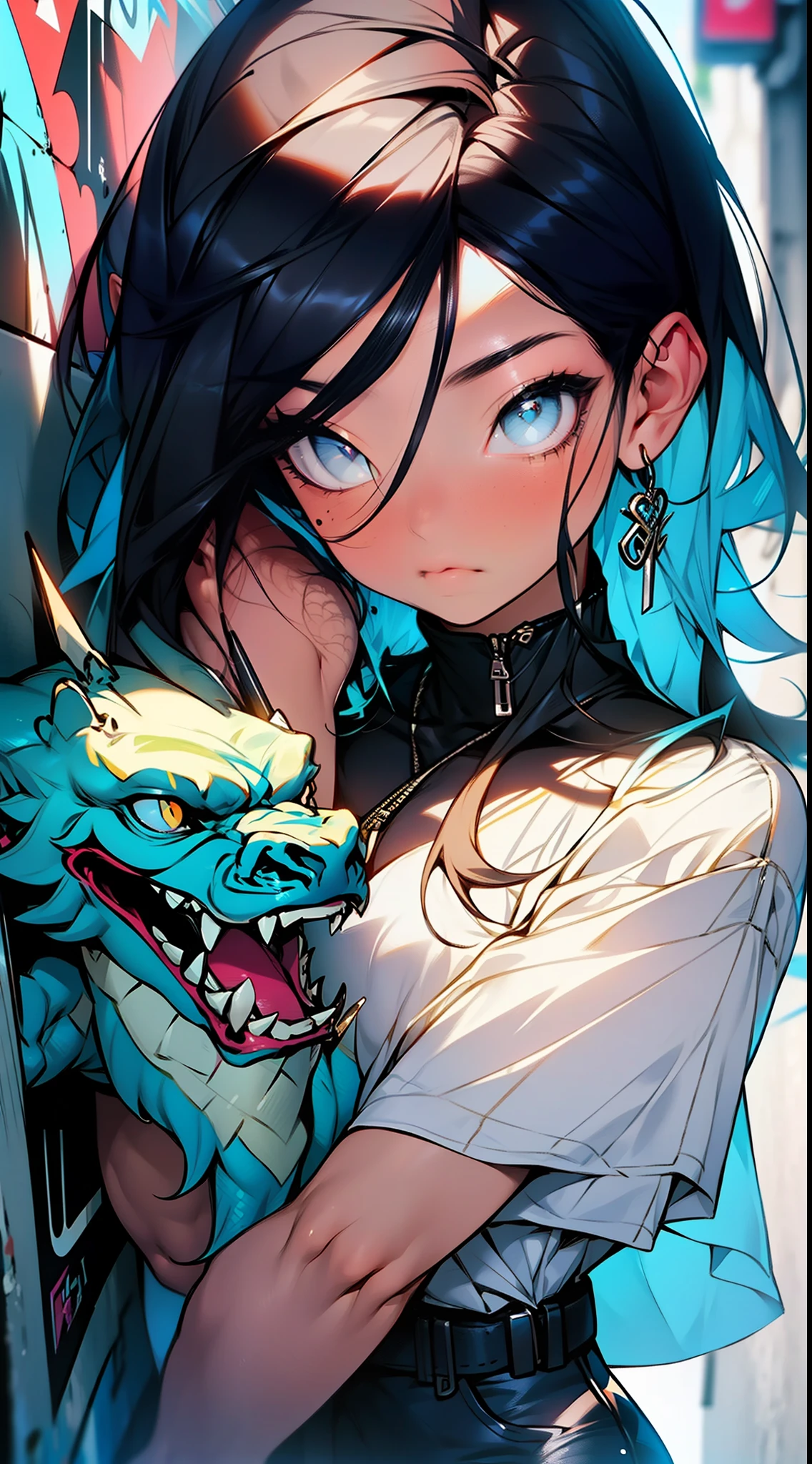 :: estilo comix por joe madureira :: bonito, perfeito e detalhado, ultra detalhado rosa e preto com detalhes de flores brancas super detalhado, with dragon print on the sides of the dress, in various full-body attack poses and with immersive effects, efeito pairar, fundo estilo grafite com cores vibrantes "hdr ultra" detalhadas e com efeito de foco, (obra-prima: 1.2, melhor qualidade), (olhos bonitos finamente detalhados: 1.2), ((Beautiful Woman )),cabelo comprido, liso e negro ,com um brilho natural e preso como rabo de cavalo ((Solo)), (Olhos vermelhos:1.4), (Olhos finamente detalhados e rosto detalhado:1.3),), (Com jeans ultra detalhado e uma camisa branca com estampa tatoom ultra detalhado por inteiro:1.3), (Fundo bonito e claro:1.2), (CG extremamente detalhado, Ultra-detalhado, Melhor Sombra:1.1),("" personagem demonstrando o seu super poder no punho"")((Profundidade de campo e desfoco)), ((Aquarela)), Seios grandes, Ombros nus, flowers and petals, beautiful concept illustration , (fundo branco:0.5), (illustration :1.1), (extremamente fino e belo: 1.1), (detalhes perfeitos: 1.1) fundo estilo graffit, liberdade, alma, digital illustation, anatomia perfeita, centrado, Approaching perfection, de foco, (obra-prima: 1.2, melhor qualidade), (beautiful eyes with huge finely detailed eyelashes: 1.2), , ((Solo)), (Olhos finamente detalhados e rosto detalhado :1.3), in various full-body attack poses, (fundo bonito : 1.2),traje futurista, Super detailed circular metals Grabbed on the arms and pants, fantastic paintings