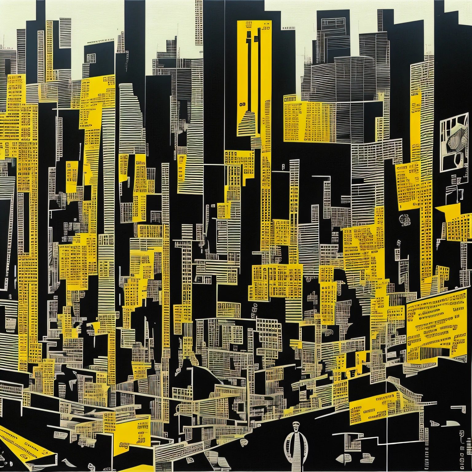 There is a poster,Above there is a man in the maze with people, Raoul Hausmann, futurism & harlem renaissance, by Pierre Alechinsky, neoplasticism art, dada collage, author:Alesso Bardovinetti, russian constructivism, dadaism style, inspired by Pierre Alechinsky, dadaist