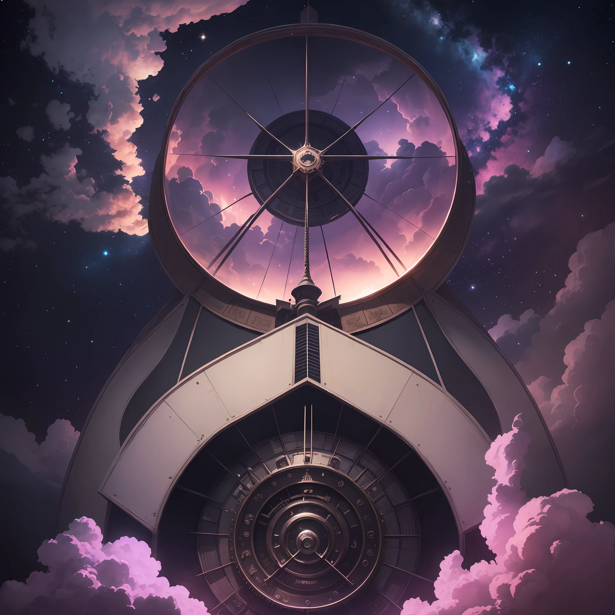 neo-classical, conceptual art, Gothic art, Ray tracing, Sparkle, Ultra-wide angle, kanon, f/4.0, hyper HD, 巨作, Best quality, A high resolution, Award-Awarded, 16k,Alchemy,steampunc,Pause the Bible,the bats,Hang the cross,dreamy sky,Pinkish-purple clouds,