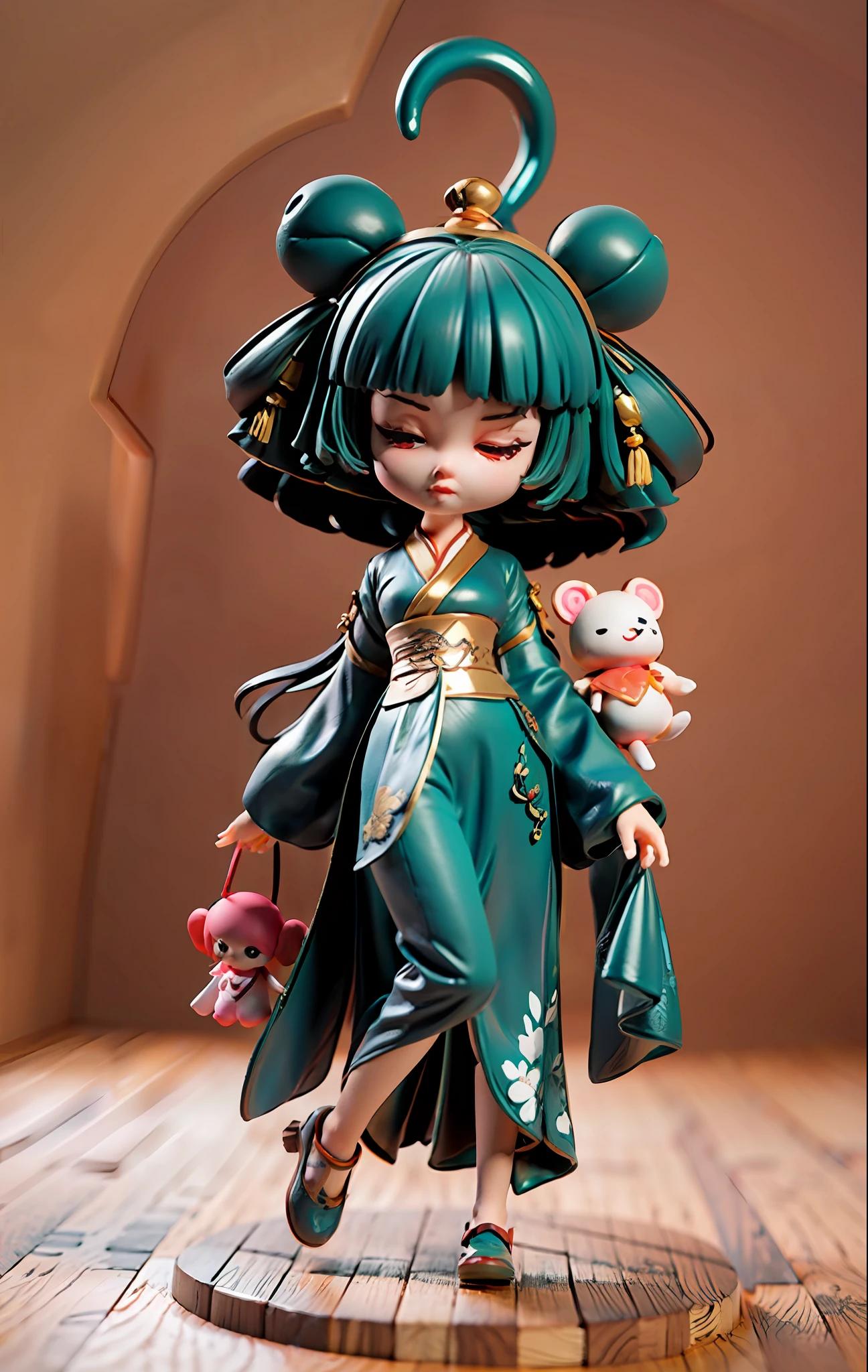 Super cute girl full body 3D,Tang suit，Hanfu，Pop Mart blind box，adolable，8K，hyper HD，high definition detail，tmasterpiece，((best detail)),((high qulity))Pop Mart blind box, Blind box dolls,hyper-detailing