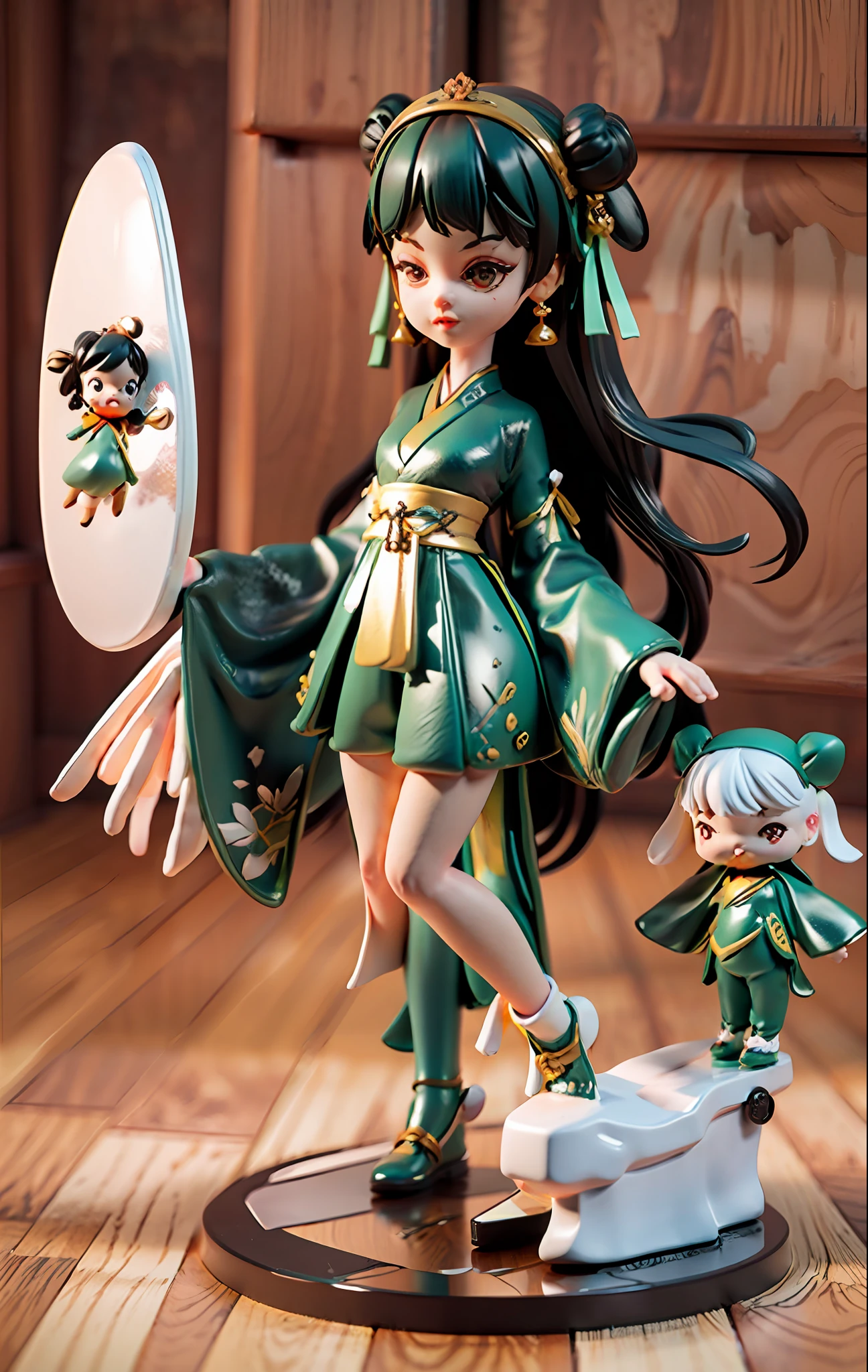 Super cute girl full body 3D,Tang suit，Hanfu，Pop Mart blind box，adolable，8K，hyper HD，high definition detail，tmasterpiece，((best detail)),((high qulity))Pop Mart blind box, Blind box dolls,hyper-detailing