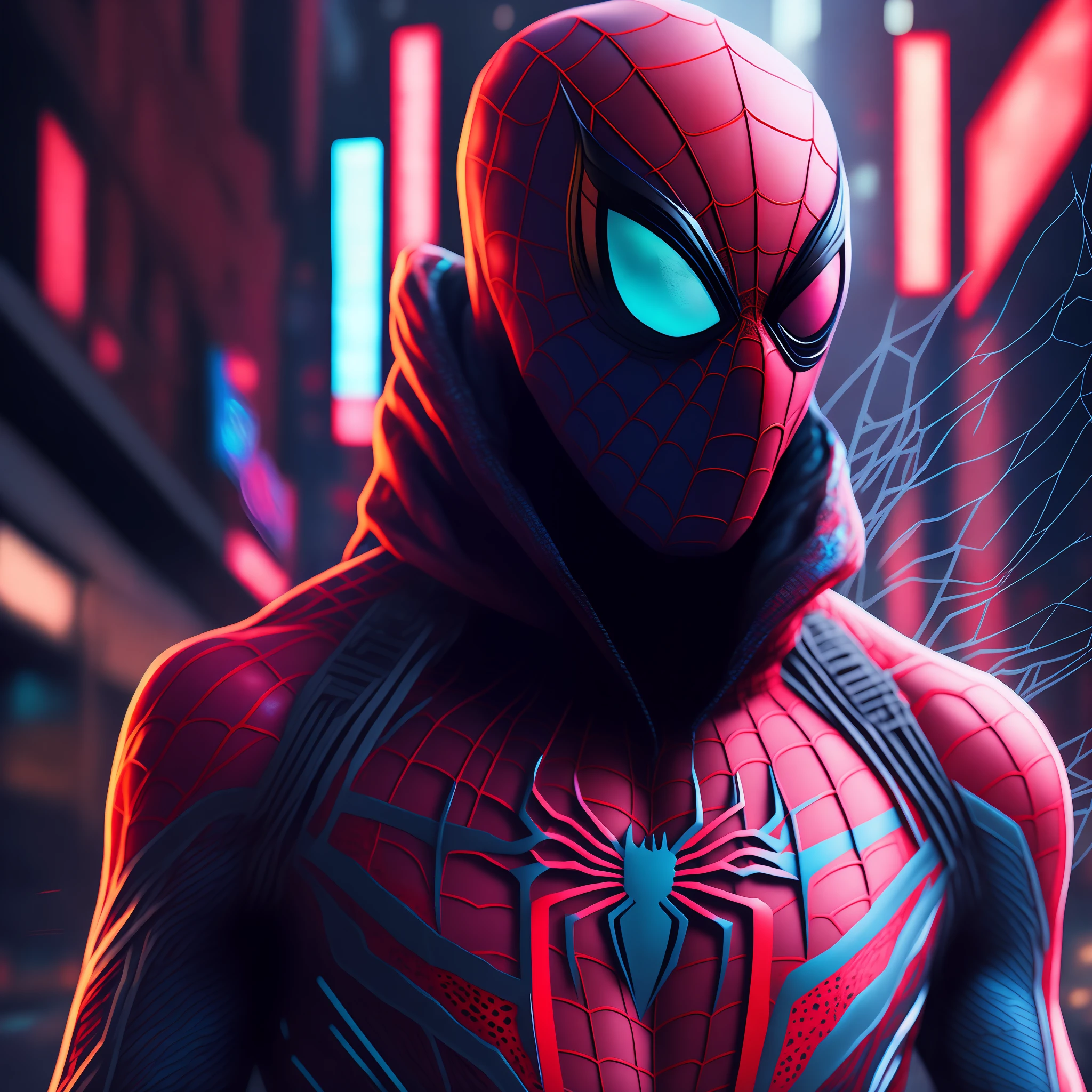 Spider-Man, Cyberpunk, 8k.