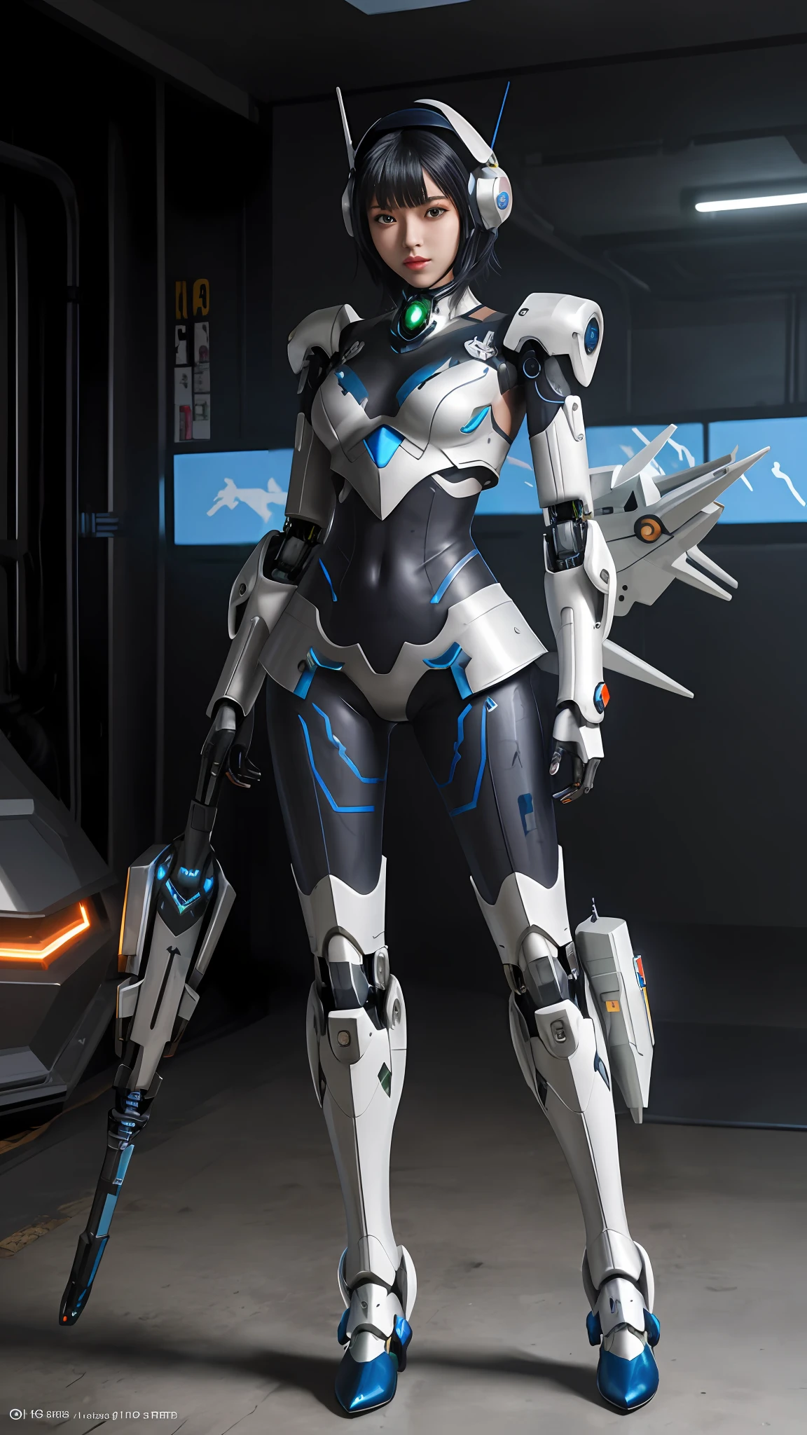 Fashionable woman in futuristic suit standing in room, girl in mecha cyber armor, cyberpunk anime girl mech, anime robotic mixed with organic, echo from overwatch, Mecha suit, ferra white mecha, female mecha, Digital cyberpunk anime art, cool mecha style, anime mecha aesthetic, Wear cyber armor, in white futuristic armor