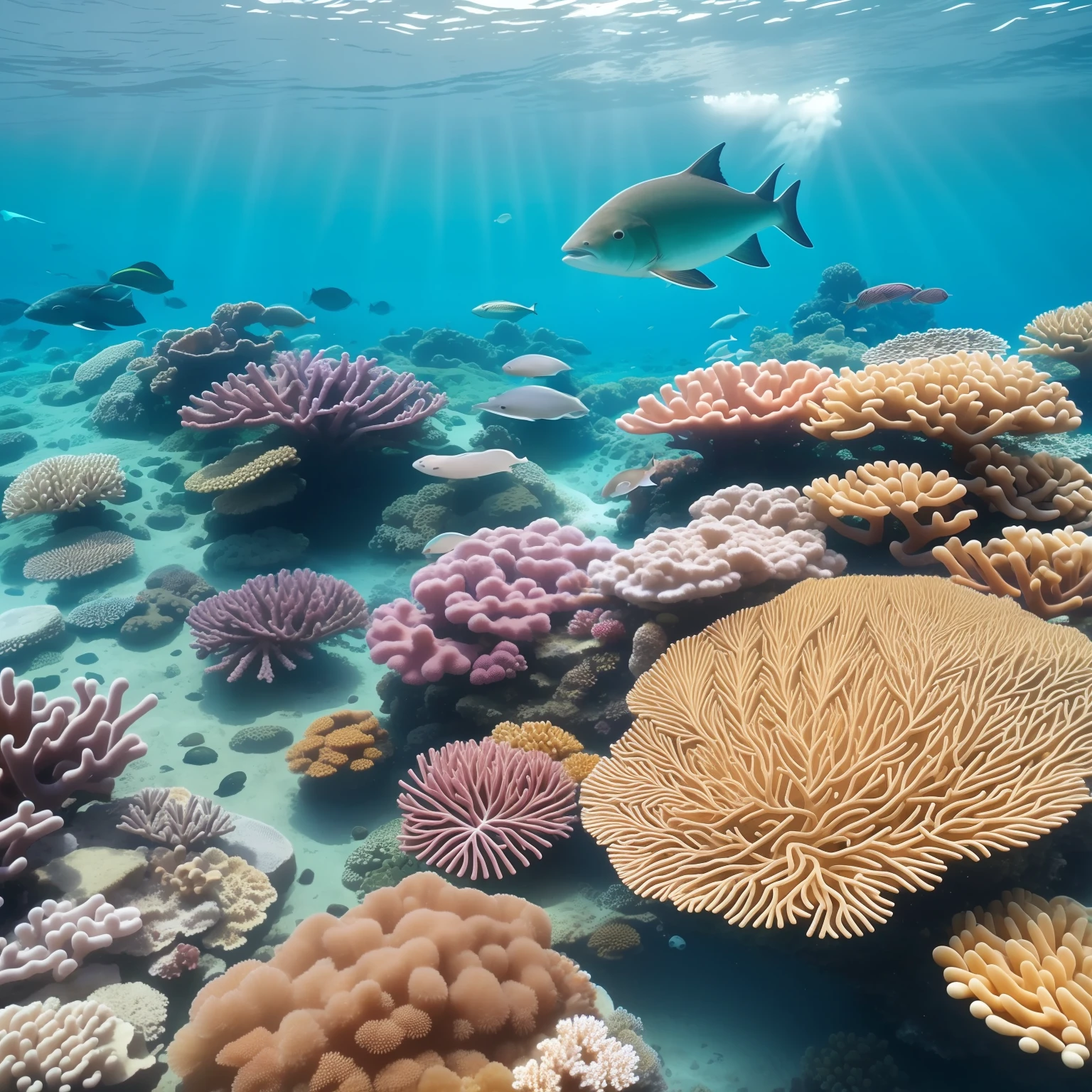 ocean floor、Marine life、Beautiful coral reef、The fish