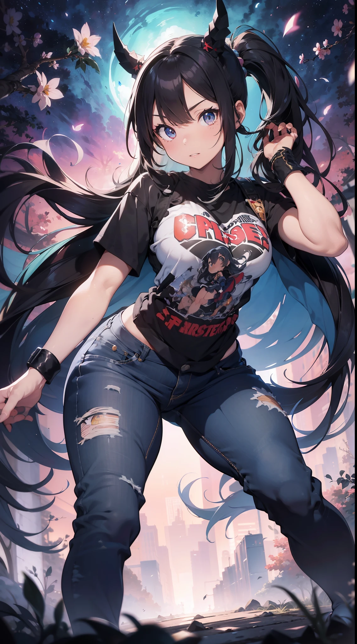 design de efeito de tatuagem plana, ashley alexiss japonesa bonita mulher rabo de cavalo penteado preto ultra detalhado, (fundo bonito e claro: 1.2), fantastic paintings, estilo de graffit ultradetalhado, flores, uma camiseta ou vestido com uma blusa branca por baixo futuro gacha ultradetalhado, position, vitral colorido, Fantastic Paintings by Joe Madureira, alta qualidade, arte adesivo ultradetalhado, mulher bonita ultradetalhada, liberdade, alma, digital illustation, :: estilo comix por joe madureira :: bonito, perfeito e detalhado, ultra detalhado rosa e preto com detalhes de flores brancas super detalhado, with dragon print on the sides of the dress, in various full-body attack poses and with immersive effects, efeito pairar, fundo estilo grafite com cores vibrantes "hdr ultra" detalhadas e com efeito de foco, (obra-prima: 1.2, melhor qualidade), (olhos bonitos finamente detalhados: 1.2), ((Beautiful Woman )),cabelo comprido, liso e negro ,com um brilho natural e preso como rabo de cavalo ((Solo)), (Olhos vermelhos:1.4), (Olhos finamente detalhados e rosto detalhado:1.3),), (Com jeans ultra detalhado e uma camisa branca com estampa tatoom ultra detalhado por inteiro:1.3), (Fundo bonito e claro:1.2), (CG extremamente detalhado, Ultra-detalhado, Melhor Sombra:1.1),("" personagem demonstrando o seu super poder no punho"")((Profundidade de campo e desfoco)), ((Aquarela)), Seios grandes, Ombros nus, flowers and petals, beautiful concept illustration , (fundo branco:0.5), (illustration :1.1), (extremamente fino e belo: 1.1), (detalhes perfeitos: 1.1) fundo estilo graffit, liberdade, alma, digital illustation, anatomia perfeita, centrado, Approaching perfection,