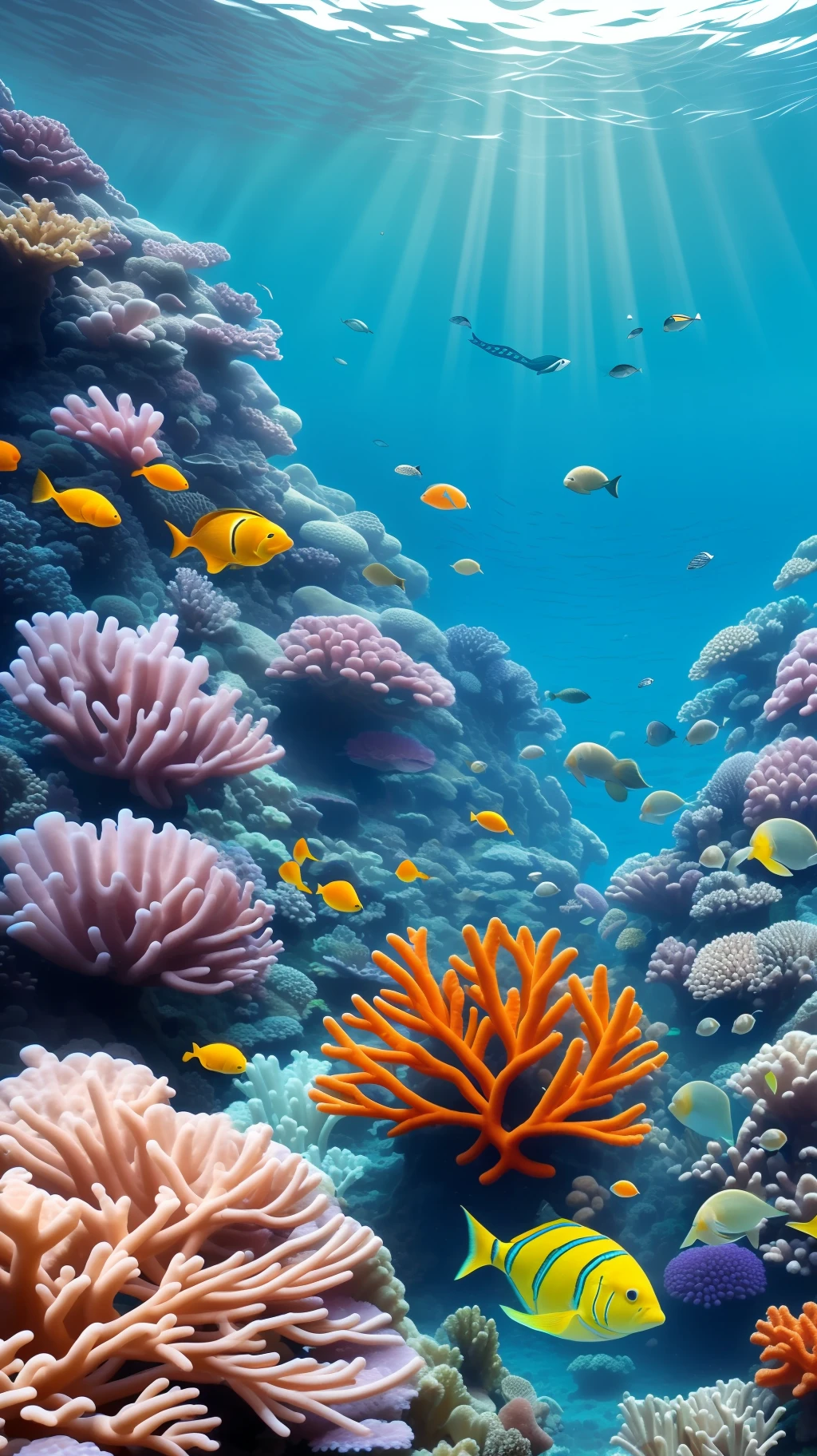In the world under the sea，Colorful corals and exquisite underwater life are intertwined，It makes up a magical and colorful sight。