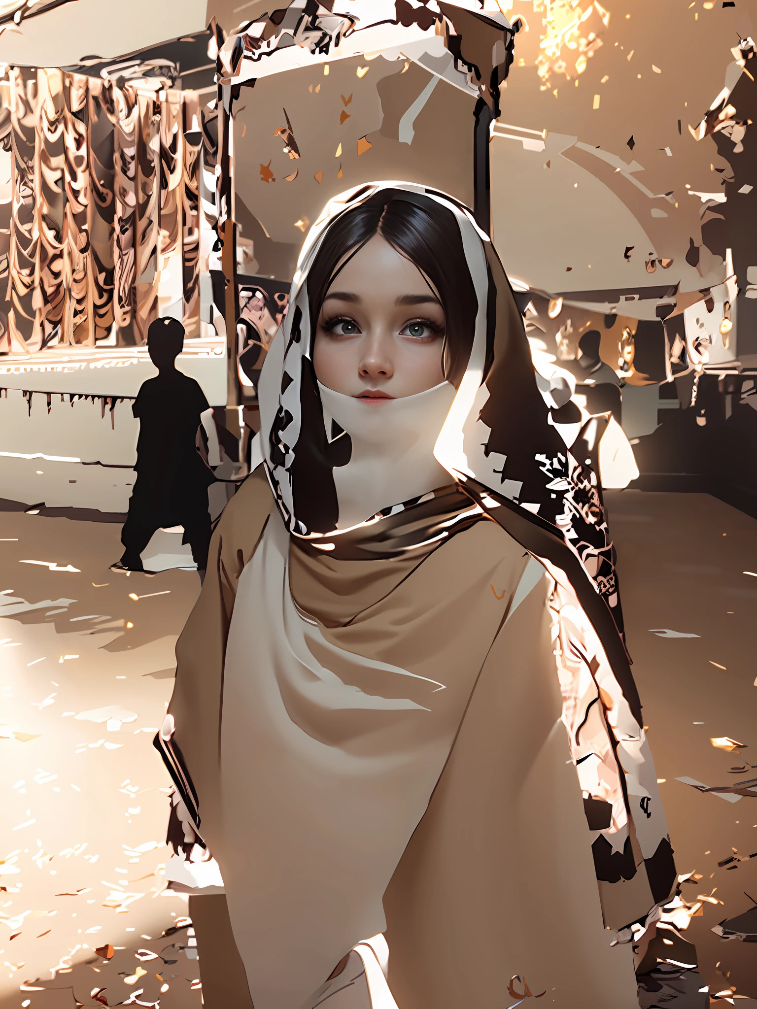 Cute  girl, change background, ultra realistic face, 8k HDR render , unreal engine,