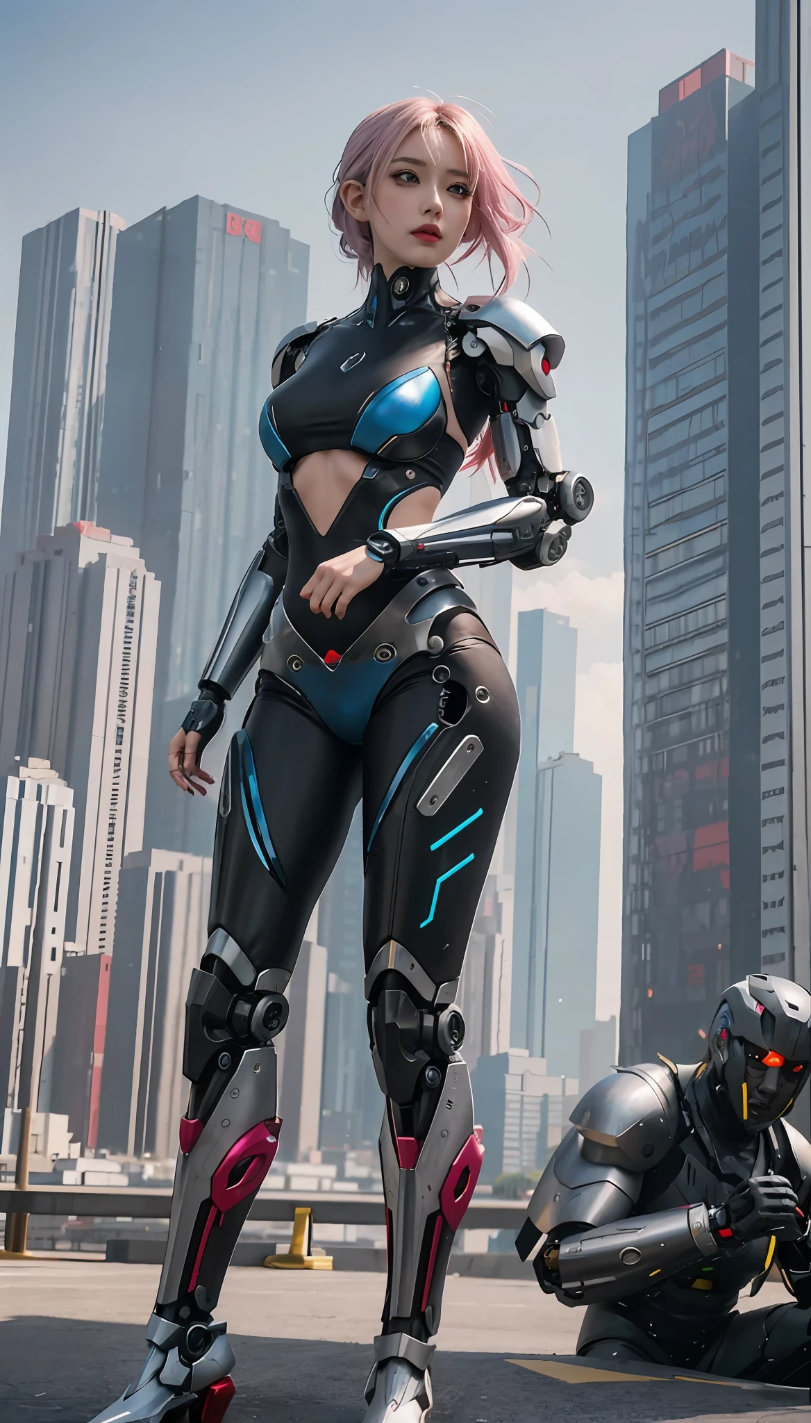 Style illustration of woman in futuristic city, cyberpunk anime girl mech, beautiful girl cyborg, girl in mecha cyber armor, beautiful cyborg angel girl, Cyborg girl, perfect anime cyborg woman, Digital cyberpunk anime art, digitl cyberpunk - anime art, Mechanized Valkyrie girl, cyberpunk angry gorgeous goddess, at cyberpunk city, cyberpunk robotic elvish queen