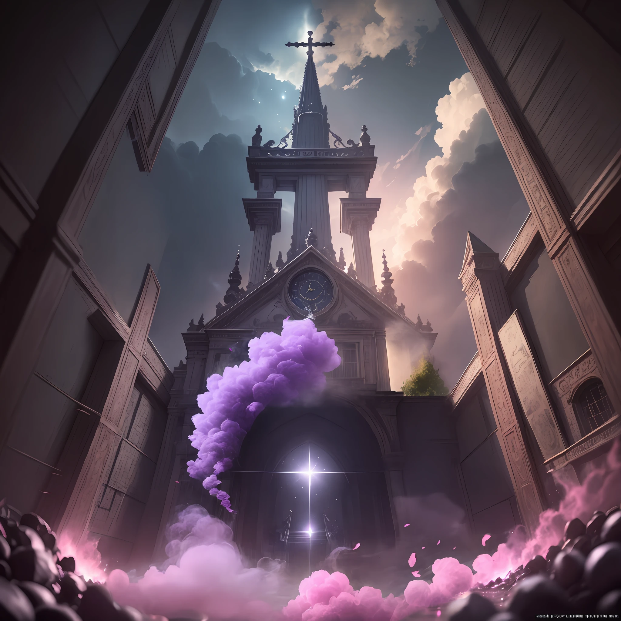 Pinkish-purple smoke