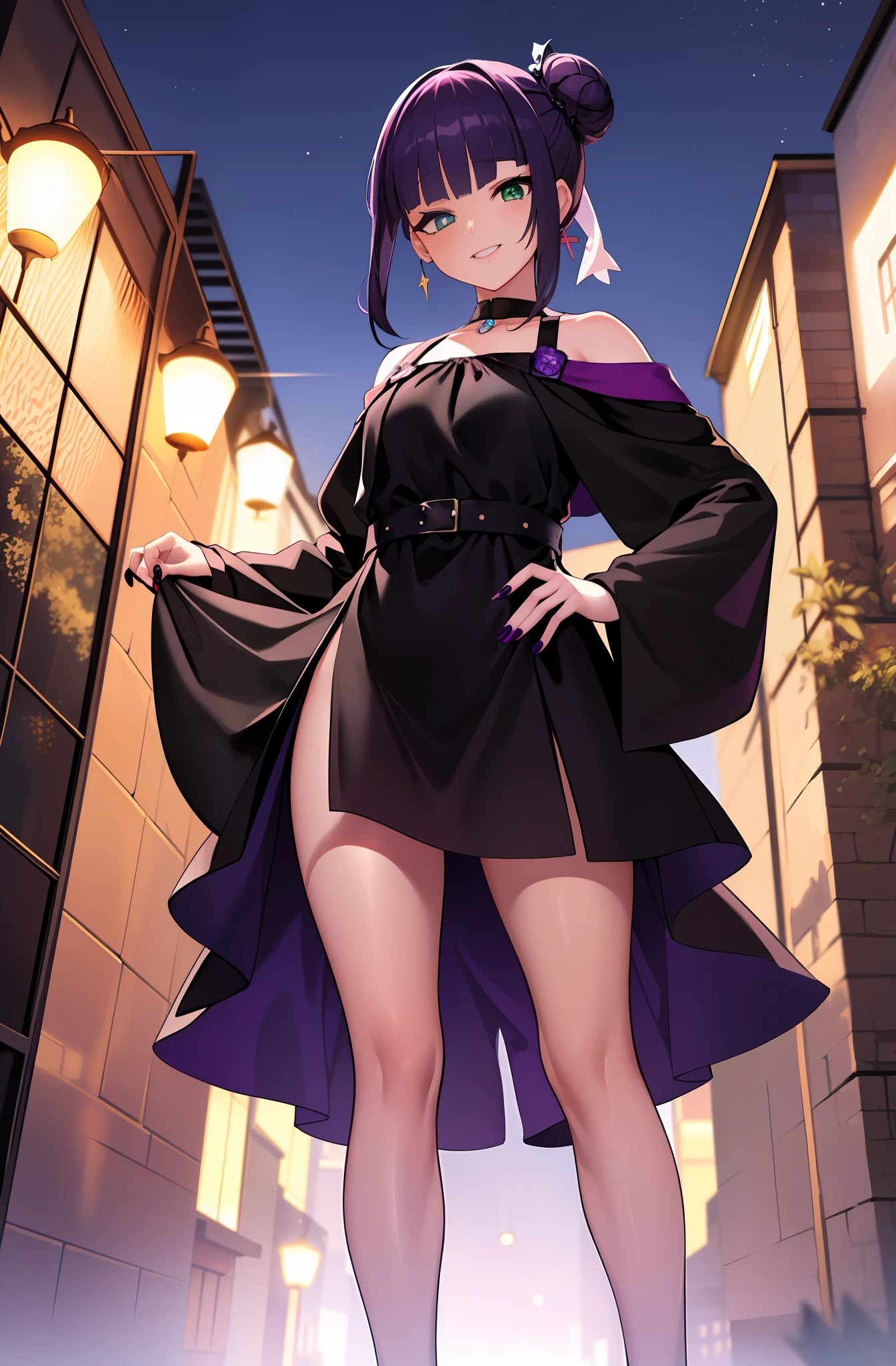 Uma linda anime garota neutra, anime style, Expression of contempt on his face, lemon green eyes, ((sorriso muito pequeno (unnotable): 0.5)), intrincado, 8k, altamente detalhado, (Sadistic face: 0.3), (rosto mais velho: 1.0), droopy and narrow eyes, olhos pequenos