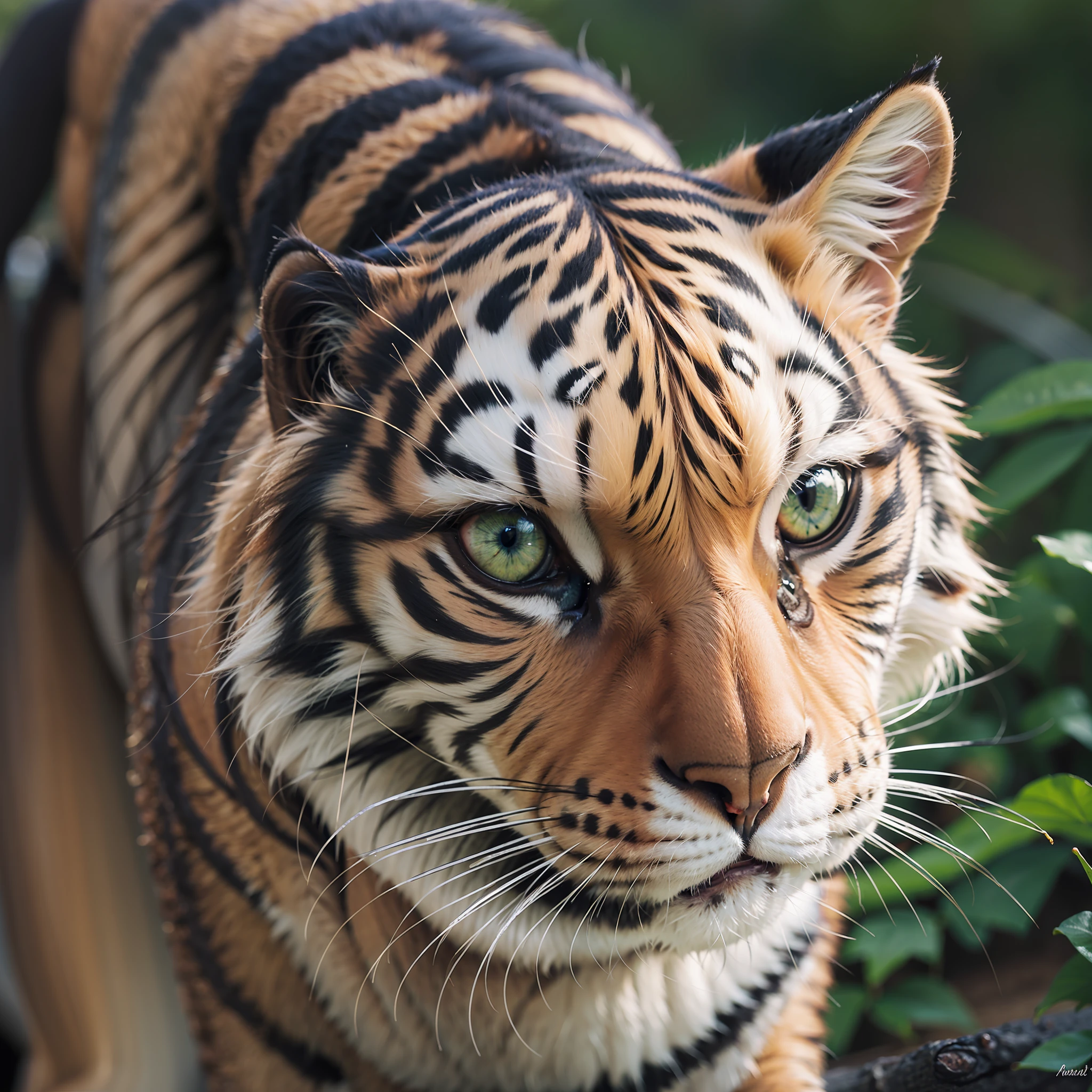 tigre,stripe,strong,Majesty,sharpest,Magnificent,agility,hunting,attention-grabbing,The gaze is sharp and focused,A majestic,realisticlying,Non-human
