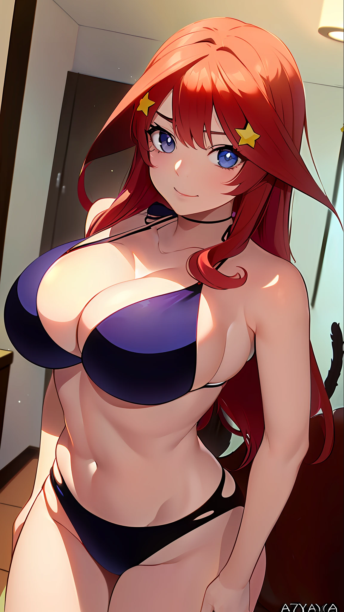 (((((Un primer plano de una mujer con un traje de gato posando para una foto))))), seductora chica de anime, ((oppai)), Marin Kitagawa Fanart, Diosa del anime, Hermosa y seductora mujer de anime, Anime Waifu, Anya de Spy X Family, Atractiva chica de anime, (OPPAI), hermosa chica de anime, Chica anime, ((((Ropa interior)))), ((((((bikini)))))), ((seductora)), (((ojos azules))), (((pelirojo))), (((cabello rojo))), (((accesorios en forma de estrellas))), sexy, (cuerpo sexy)