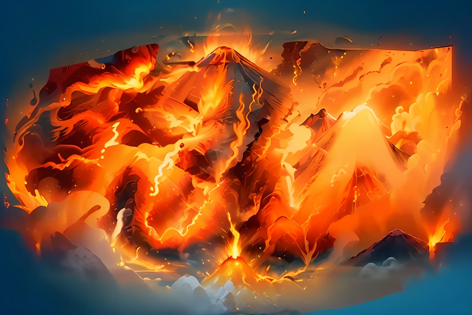 (tmasterpiece:1.4),(Top quality:1.4),\super detailing,k hd,Ultra-clear,8K,(The font is flame:1.4),((In the background is a volcano about to erupt,shock,Mars floats in the air:1.5)),Aerial view top-down view。