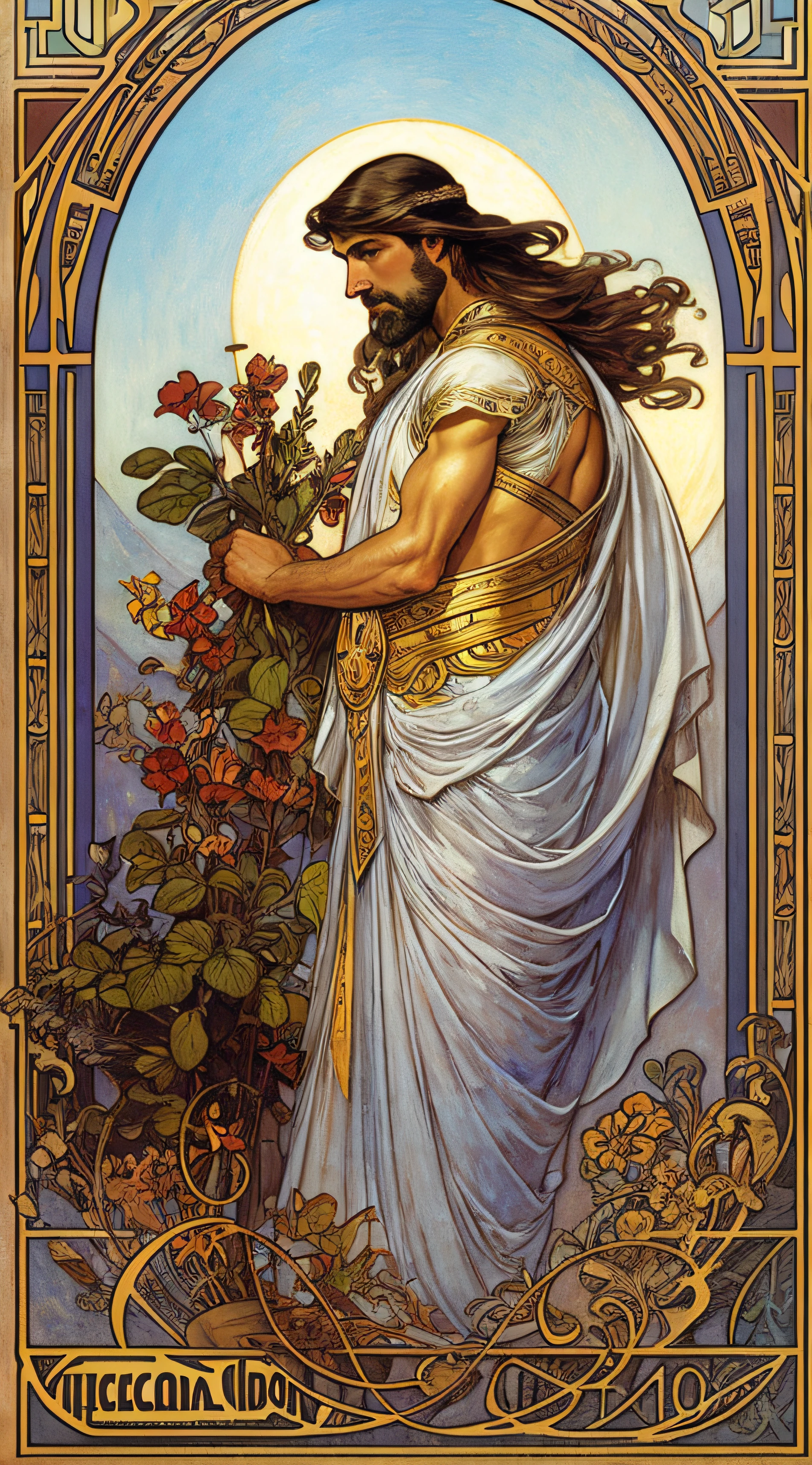 BEN AFFLECK, como retrato pintado de Zeus, god of thunder, deus grego, no Monte Olimpo, cabelos brancos, corpo inteiro, maduro, Handsome, fantasia, intrincado, elegante, altamente detalhado, pintura digital, Art Station, arte conceitual, macio, foco nítido, illustration, arte de Gaston Bussiere e Alphonse Mucha --auto