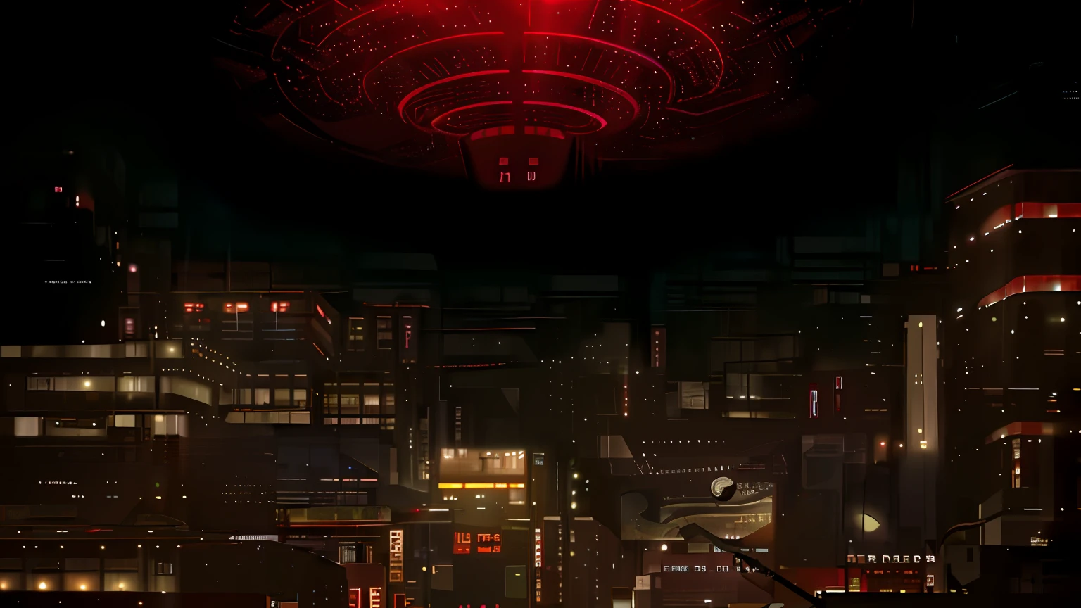 Close-up of the city taken at night with red lights, lit from below with red lighting, Blade Runner lighting, neo tokyo background, Like《bladerunner》Scene in , blade runner 1 9 8 2 city, blade runner 1982 city, A scene from the《bladerunner》(1982), Blade Runner background, 4 k resolution blade runner