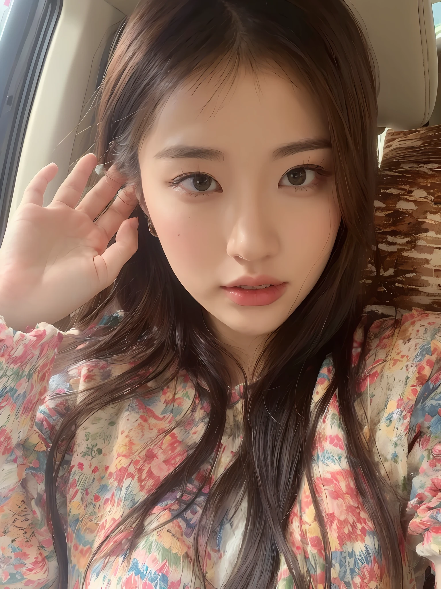 ((Best picture quality, ,tmasterpiece:1.3)),  (Casual hairstyle, Partial leakage of large breasts:1.2), Ultra-fine and beautiful face, A detailed eye, realisticlying