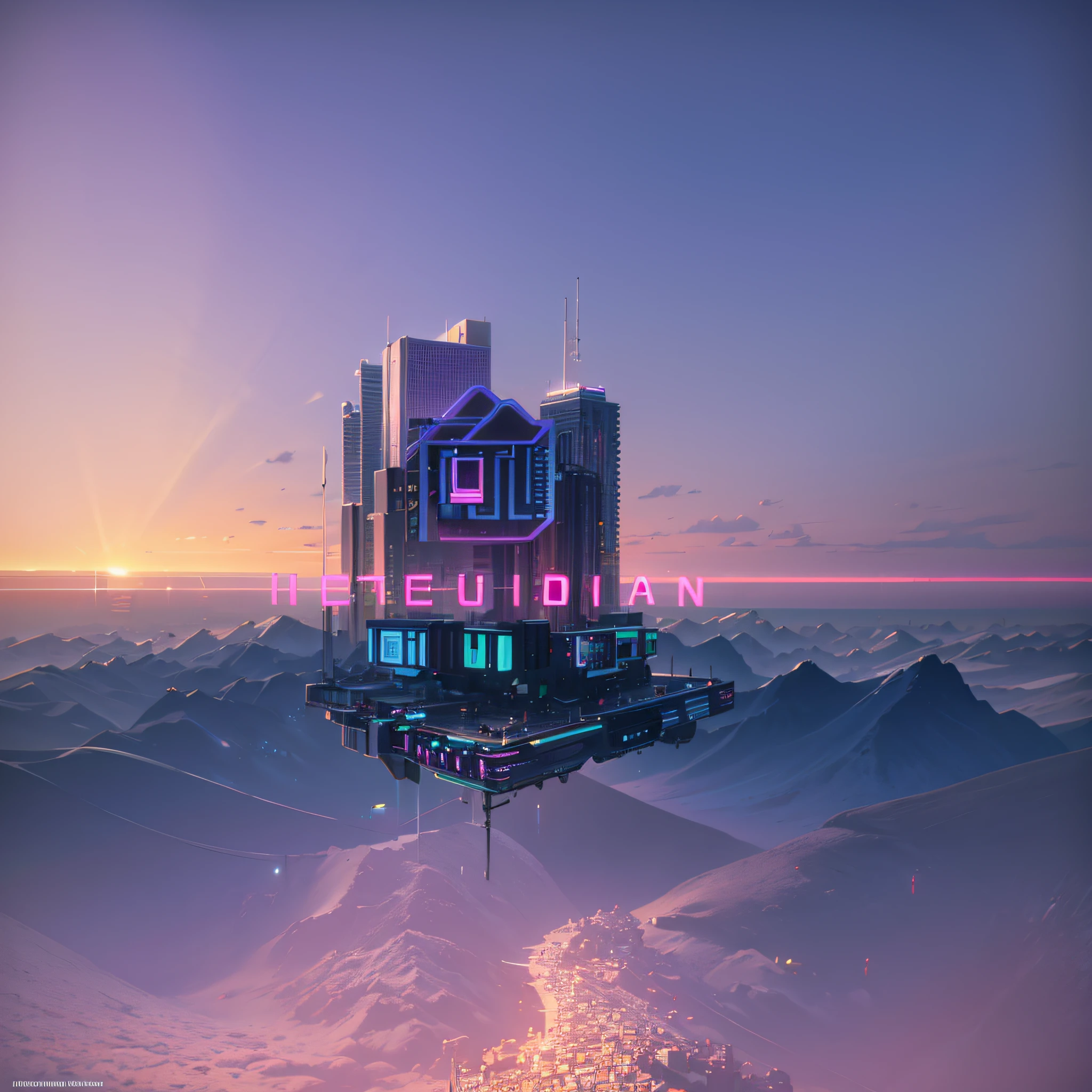 dskise, (isometric) , (flower), (vaporwave), isometric cutaway of a crystalized dilapidated city, cityscape, volumetric lighting ,FXAA, Chromatic Aberration, Concept Art, 8k Concept Art, Greg Rutowski, (unreal engine), octane render, dskise