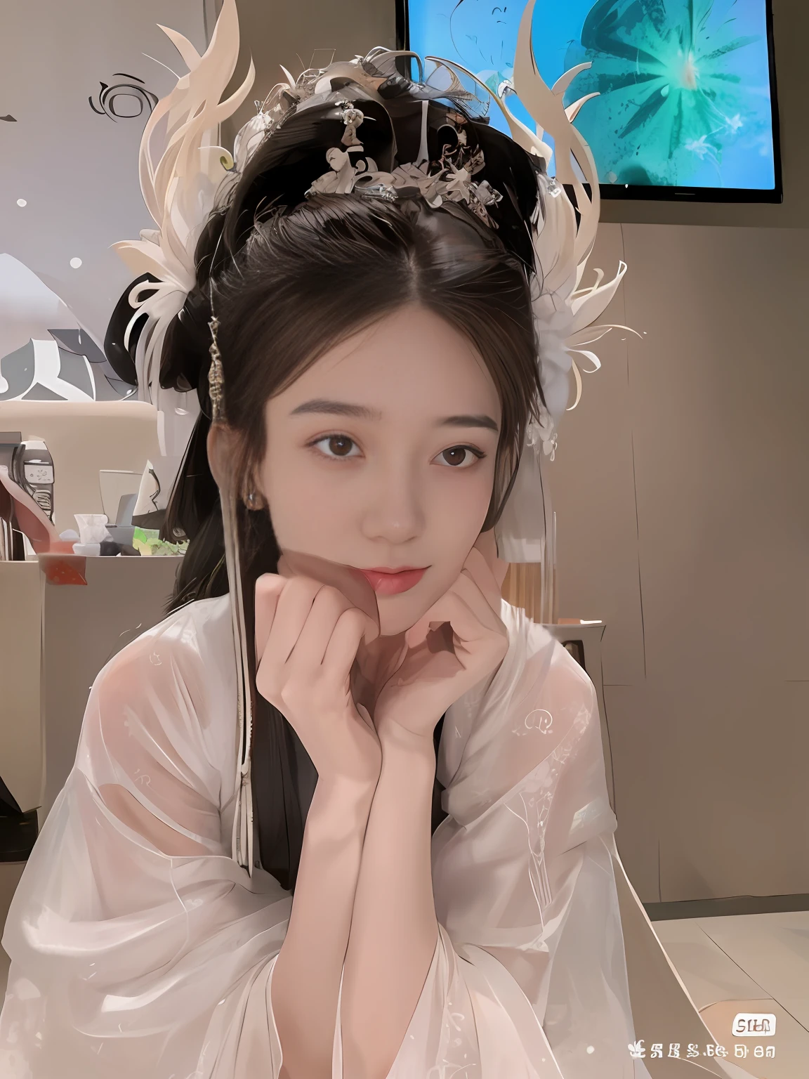 1girll,Hanfu,Upper body photo
