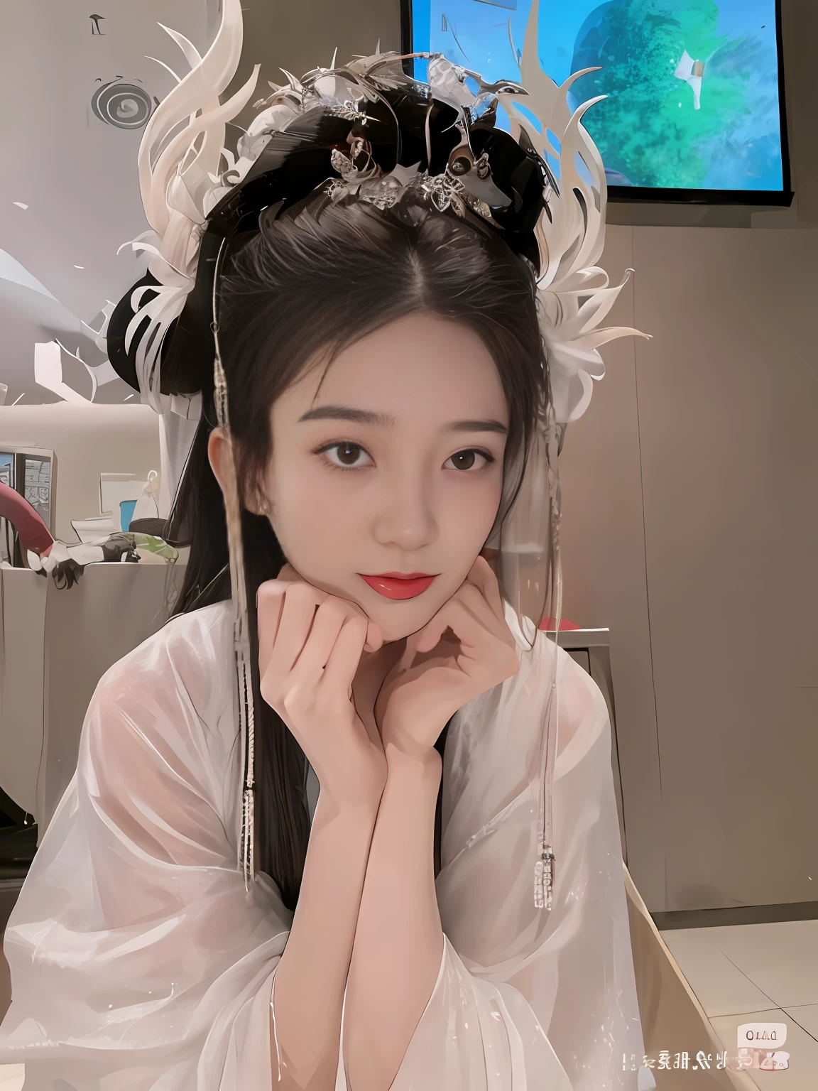 1girll,Hanfu,Upper body photo