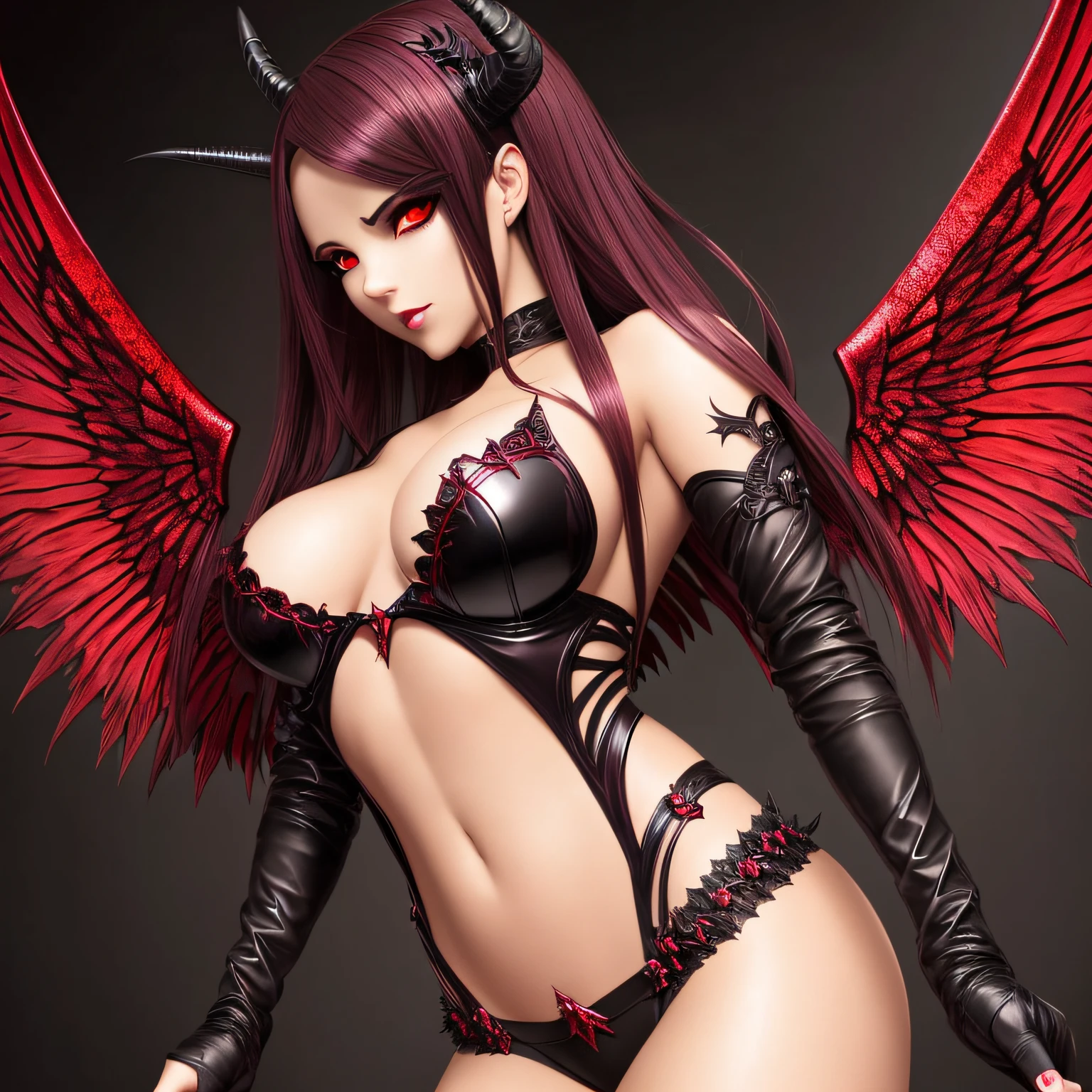 succubi，whaite hair，wings，red pupils，high definition detail，seductiv --auto