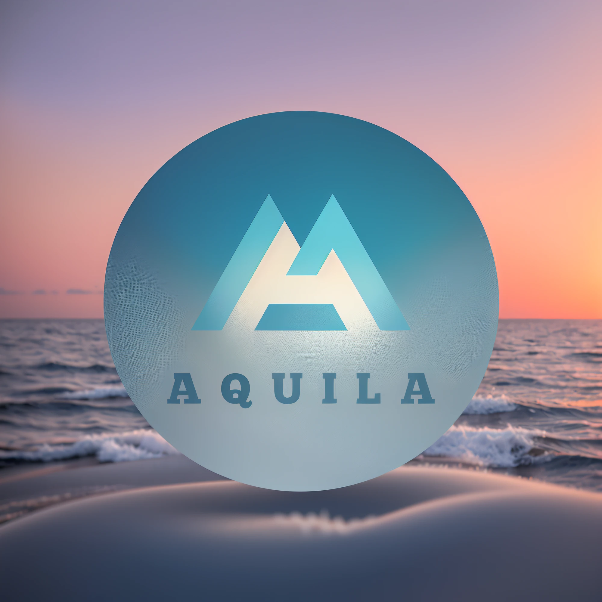 a close up of a logo with a city in the background, rounded logo, aqua, qualia, inspired by João Artur da Silva, apulia, by Julio González, by João Artur da Silva, minimalistic logo, simple logo, fotografia, by Amelia Peláez, high quality picture, thumbnail, logo for a social network