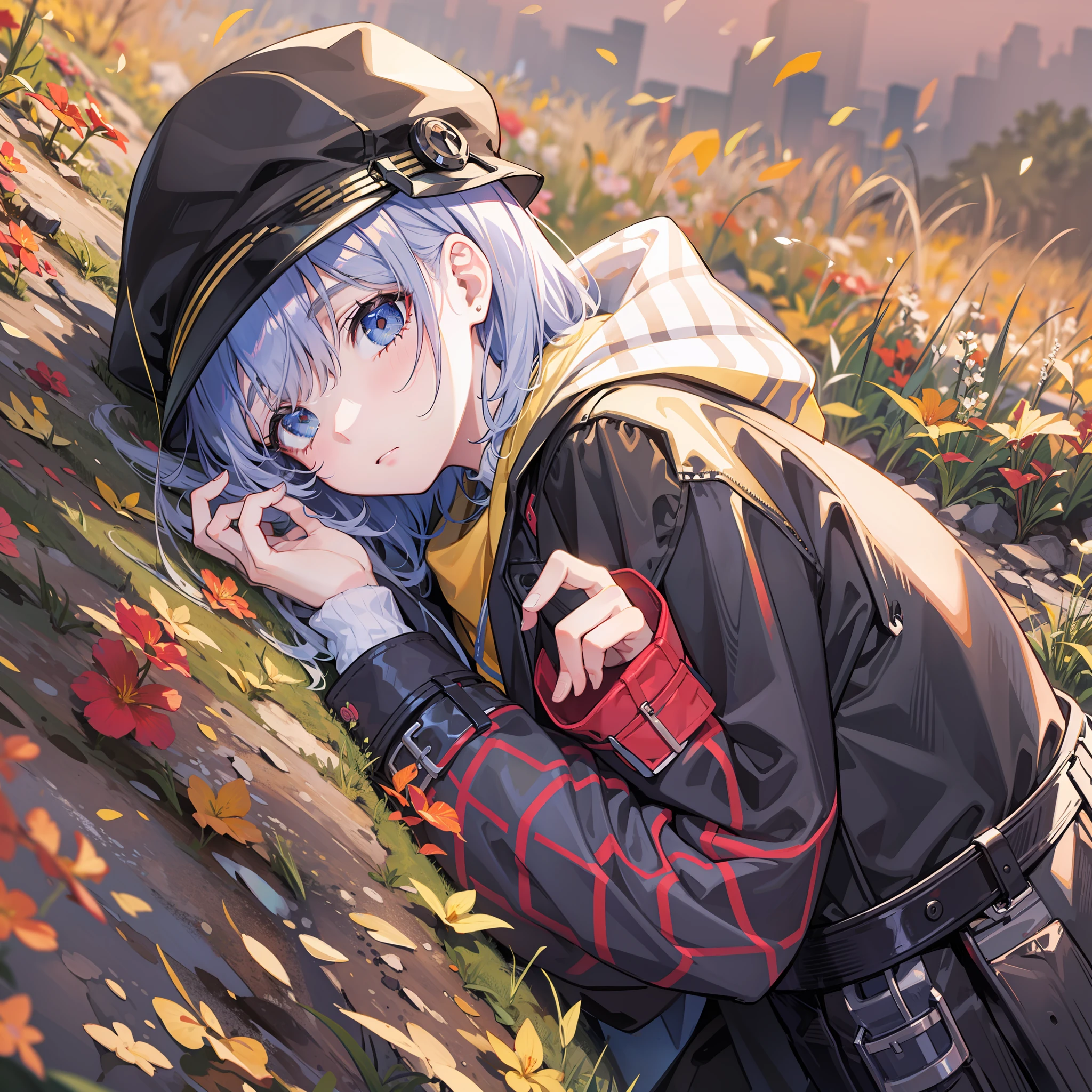school ground,schoolboy,The eyes are melancholy,Wear a long coat