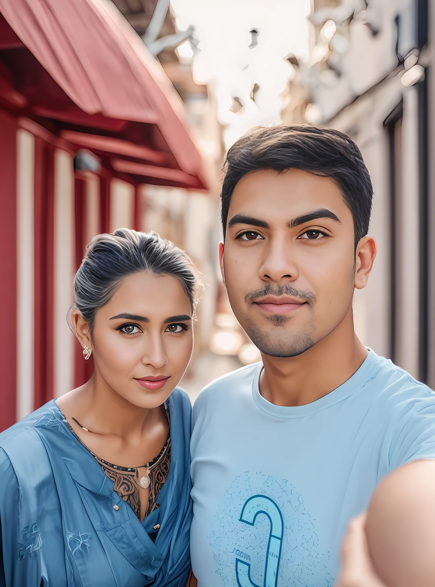 there is a man and woman standing together in front of a building, 8k selfie photograph, shot on nikon z9, taken with sony alpha 9, lovely couple, shot on sony a 7 iii, portrait shot 8 k, couple portrait, photo taken in 2 0 2 0, ghutra and egal, shot on canon eos r 5 , big breast girl