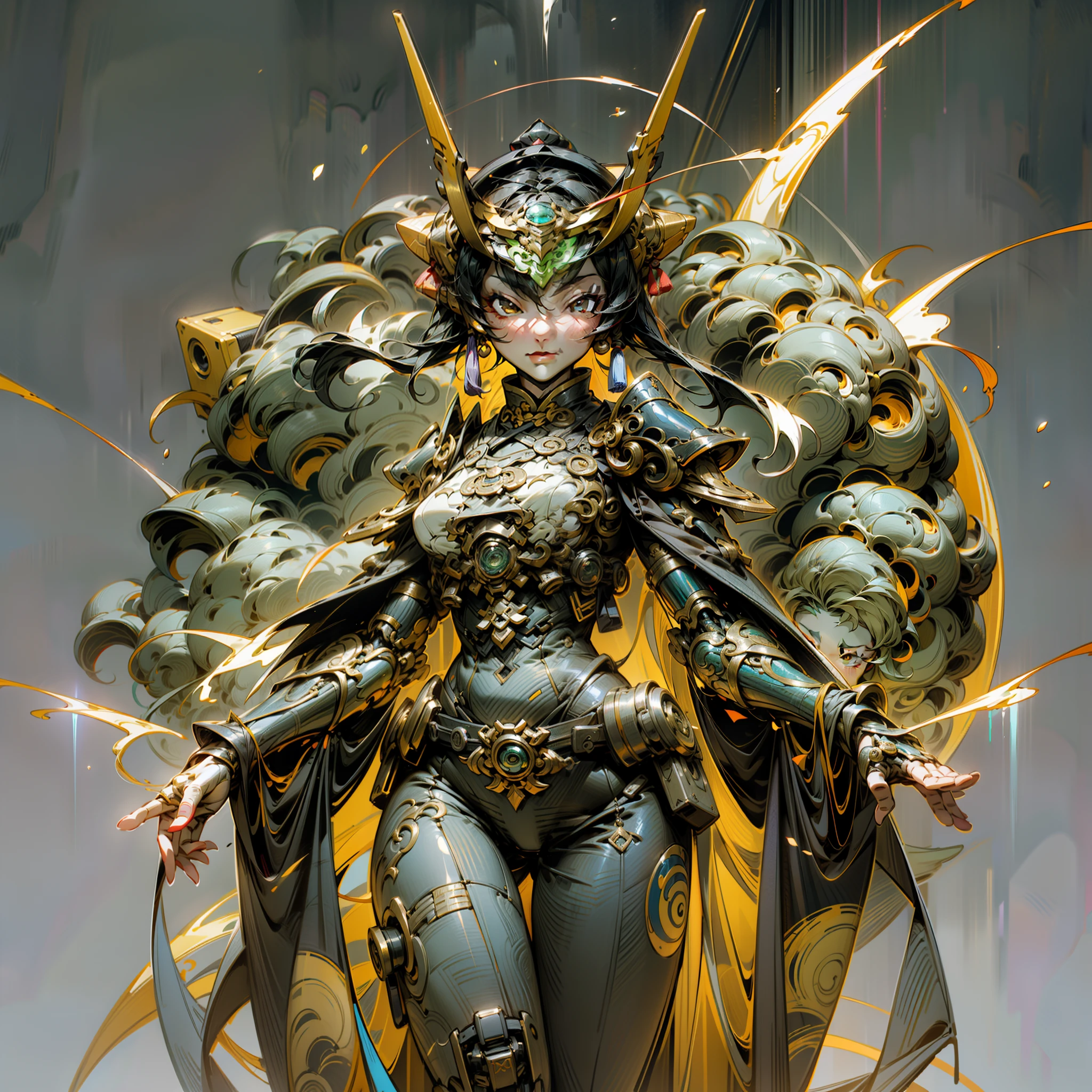 Silvertone,Purple and gold are the main colors,Tall mech,Amber gradient,woman,Kizi,teens girl,Use the plasma sword,There is a dragon particle effect,taichi,Chinese Yin and Yang Bagua Five Elements,China-style,Machine armour wind,mechanical sense,sense of strength,Sense of space,combats,cyber punk perssonage,Human body modification,The prominent structure is reasonable,Battle instant,high-quality face,4K,High quality,Masterpieces,of a real,drak,chinesedragon,afterimage,rich colours,China-style,Don Dao,Exocet suit,Brocade Yiwei,obsidian,General flame,A small amount of water flow,Light,Highest quality,Chinese mythology,the Tang Dynasty,Li bai,There is very little hair,The background is ancient Chinese science fiction architecture,The body is well structured,Conforms to the anatomy,A small number of details are put together,Impossible clothes,huge tit,Ray traching,NVIDIA RTX,Hyper-Resolution,Unreal 5,Subsurface scattering、PBR Texture、post-proces、Anisotropy Filtering、depth of fields、maximum definition and sharpness、Many-Layer Textures、Albedo e mapas Speculares、Surface coloring、Accurate simulation of light-material interactions、perfectly proportions、rendering by octane、Two-colored light、largeaperture、Low ISO、White balance、the rule of thirds、8K raw data、