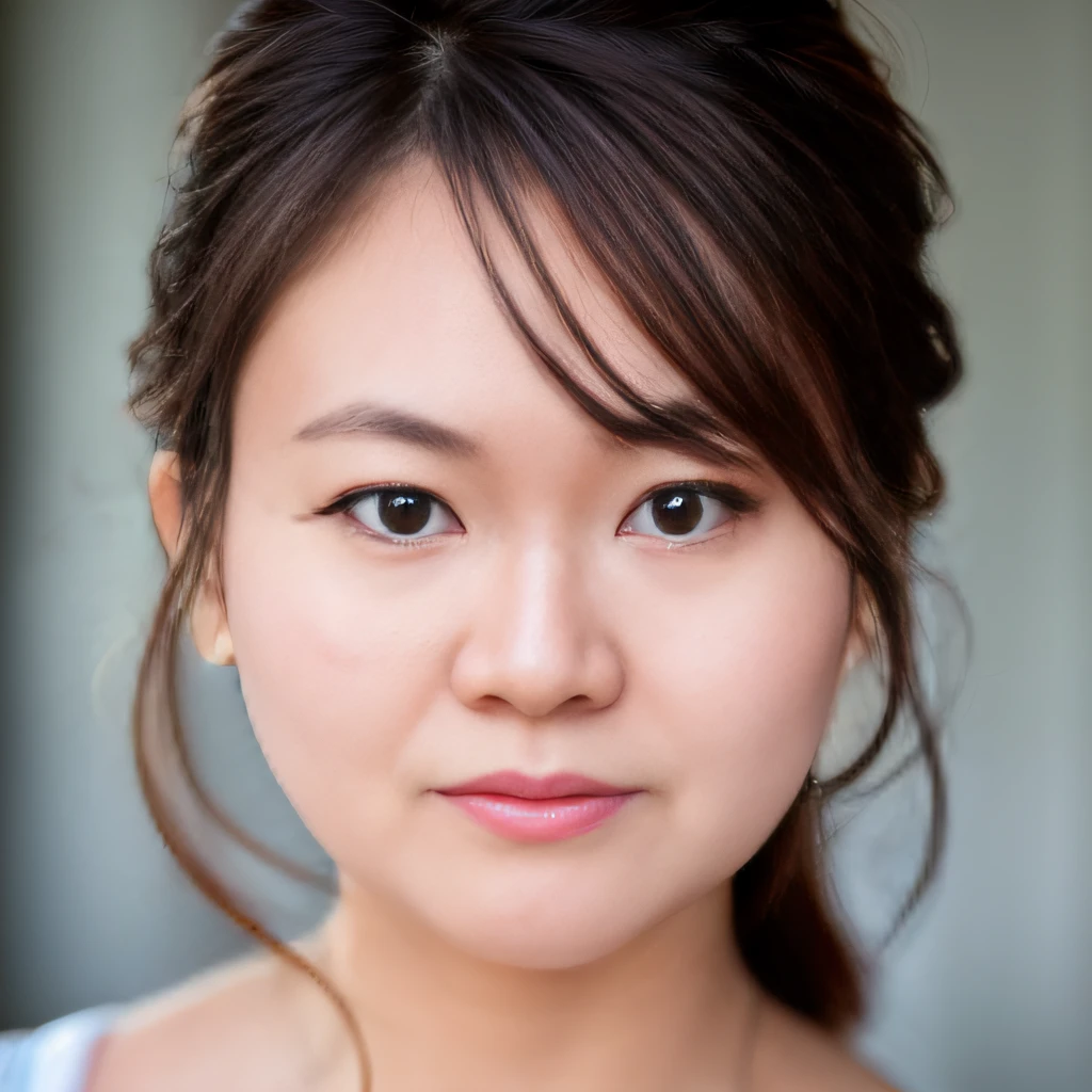 Looking at the audience, light makeup, realism, realistic photos, professional color correction, 8K, F2.4 aperture, 35mm lens, realistic real face, only the face area is included.