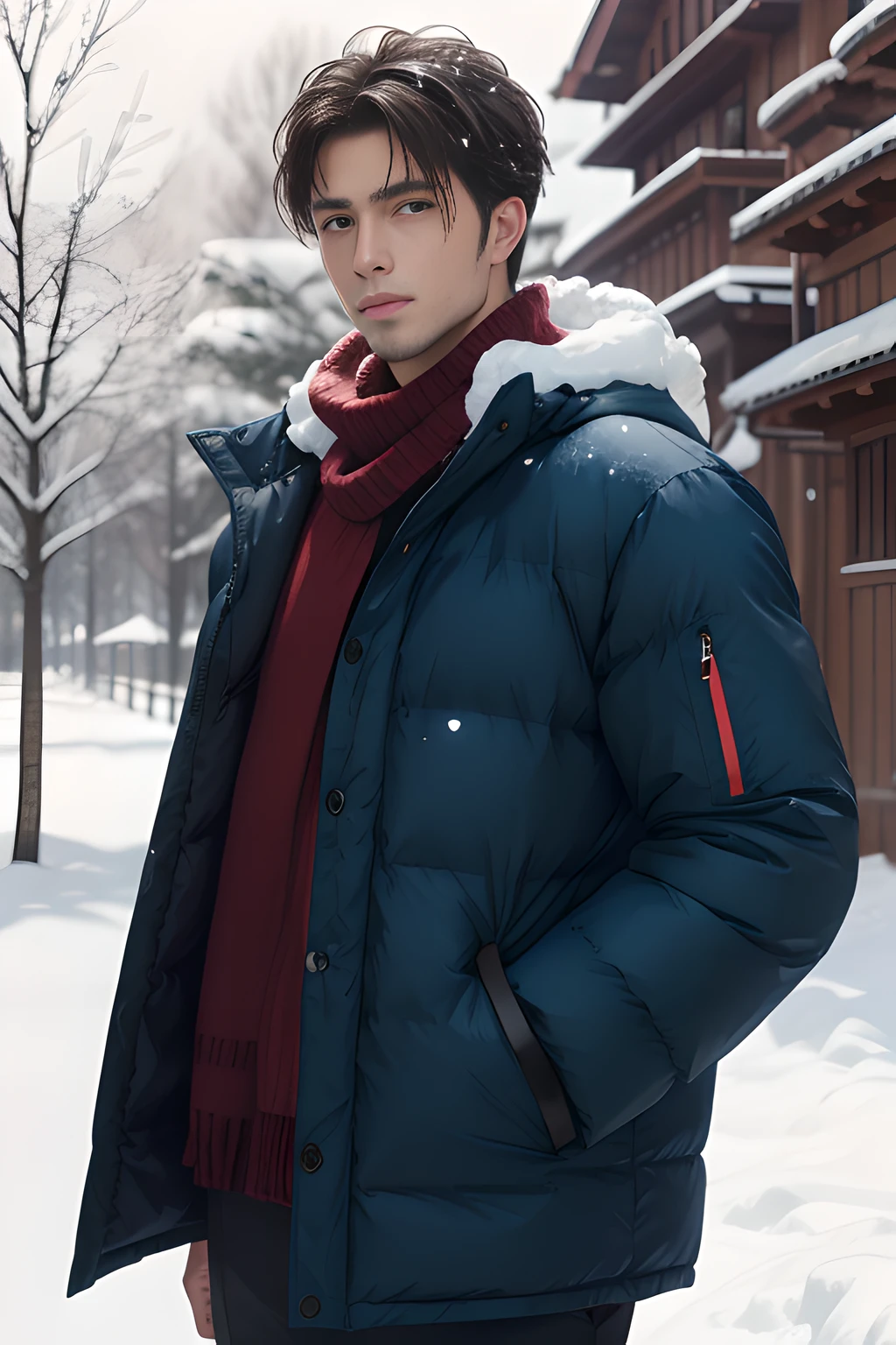 Handsome Men , Snow Clothes , Snow Season