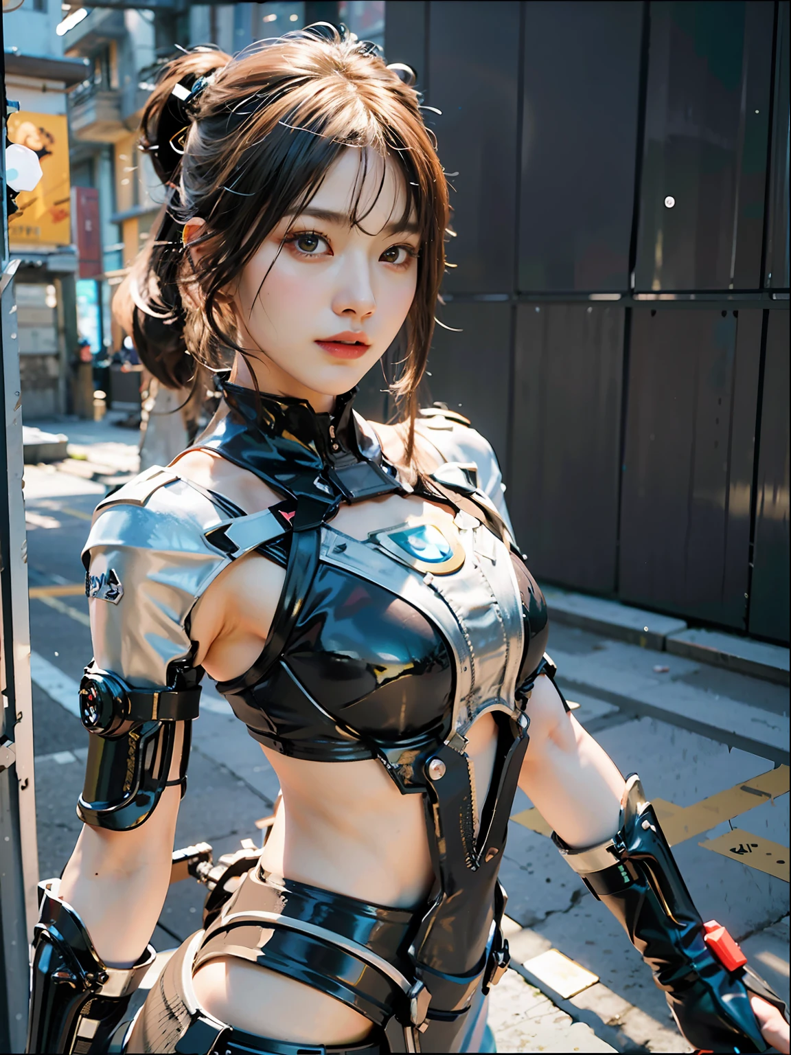 ((Best quality)), ((masterpiece)), (detailed:1.4), 3D, an image of a beautiful cyberpunk female,HDR (High Dynamic Range),Ray Tracing,NVIDIA RTX,Super-Resolution,Unreal 5,Subsurface scattering,PBR Texturing,Post-processing,Anisotropic Filtering,Depth-of-field,Maximum clarity and sharpness,Multi-layered textures,Albedo and Specular maps,Surface shading,Accurate simulation of light-material interaction,Perfect proportions,Octane Render,Two-tone lighting,Wide aperture,Low ISO,White balance,Rule of thirds,8K RAW,