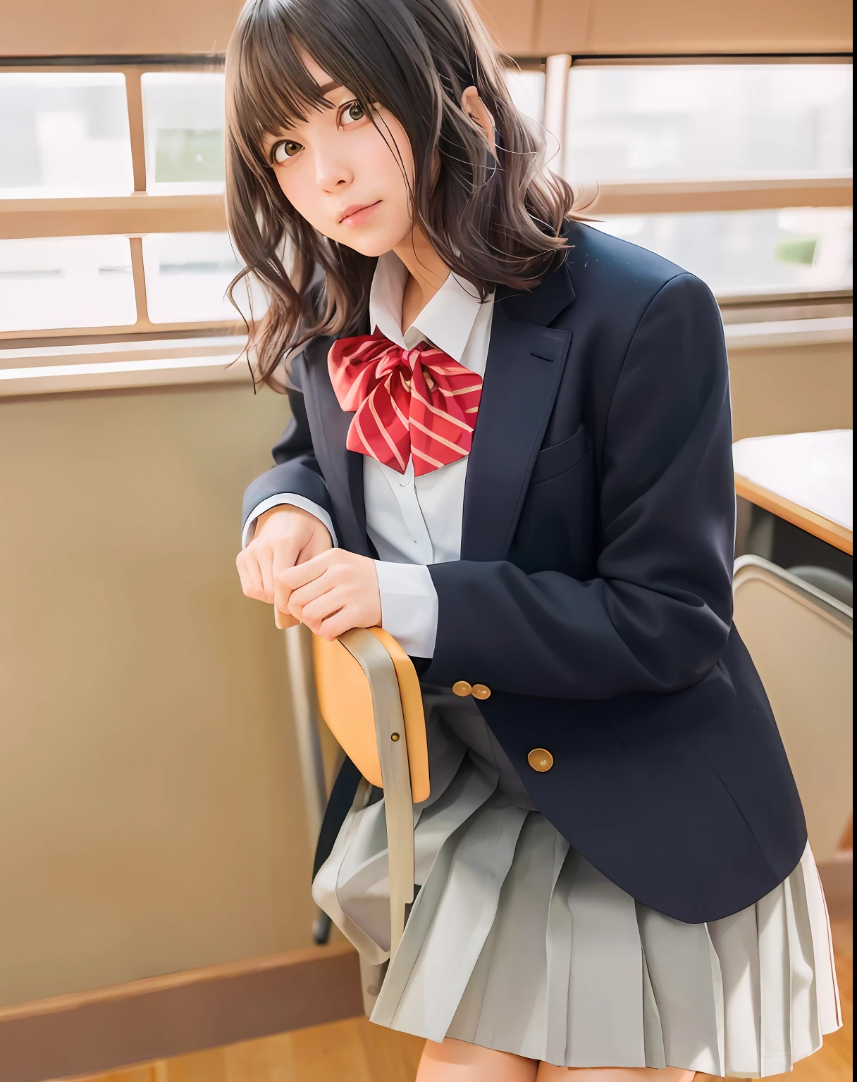 arafed image of a woman in a school uniform posing for a picture, Seifuku, Japan school uniform, magical school student uniform, japanese girl school uniform, JK Uniform, sakimichan, magic school uniform, wearing japanese school uniform, tsubasa nakai's style, loose coat collar sailor uniform, Rin, School Girl, Girl in suit